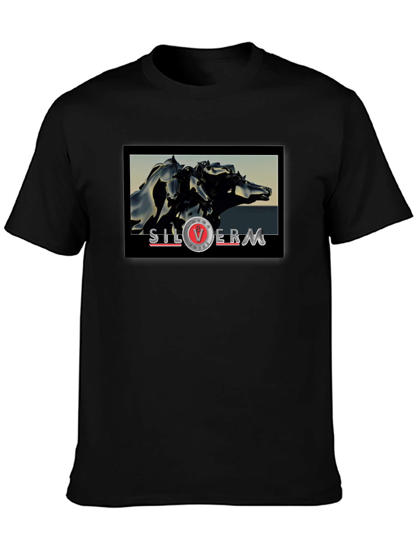 Black SilverM Horse T-Shirt - Bold Graphic Tee view 3