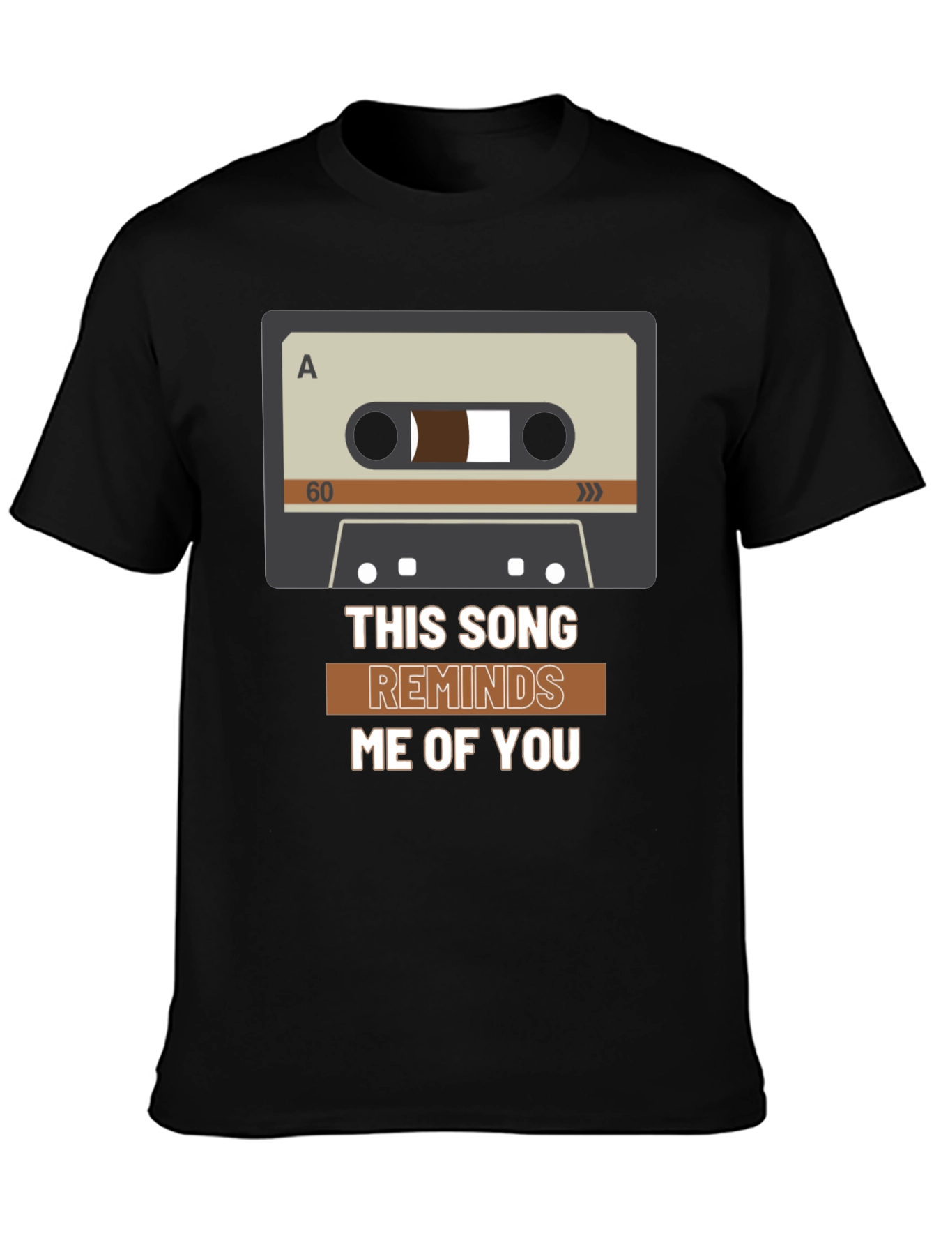 Black This Song Reminds Me of You Cassette Tape Graphic Tee view 3