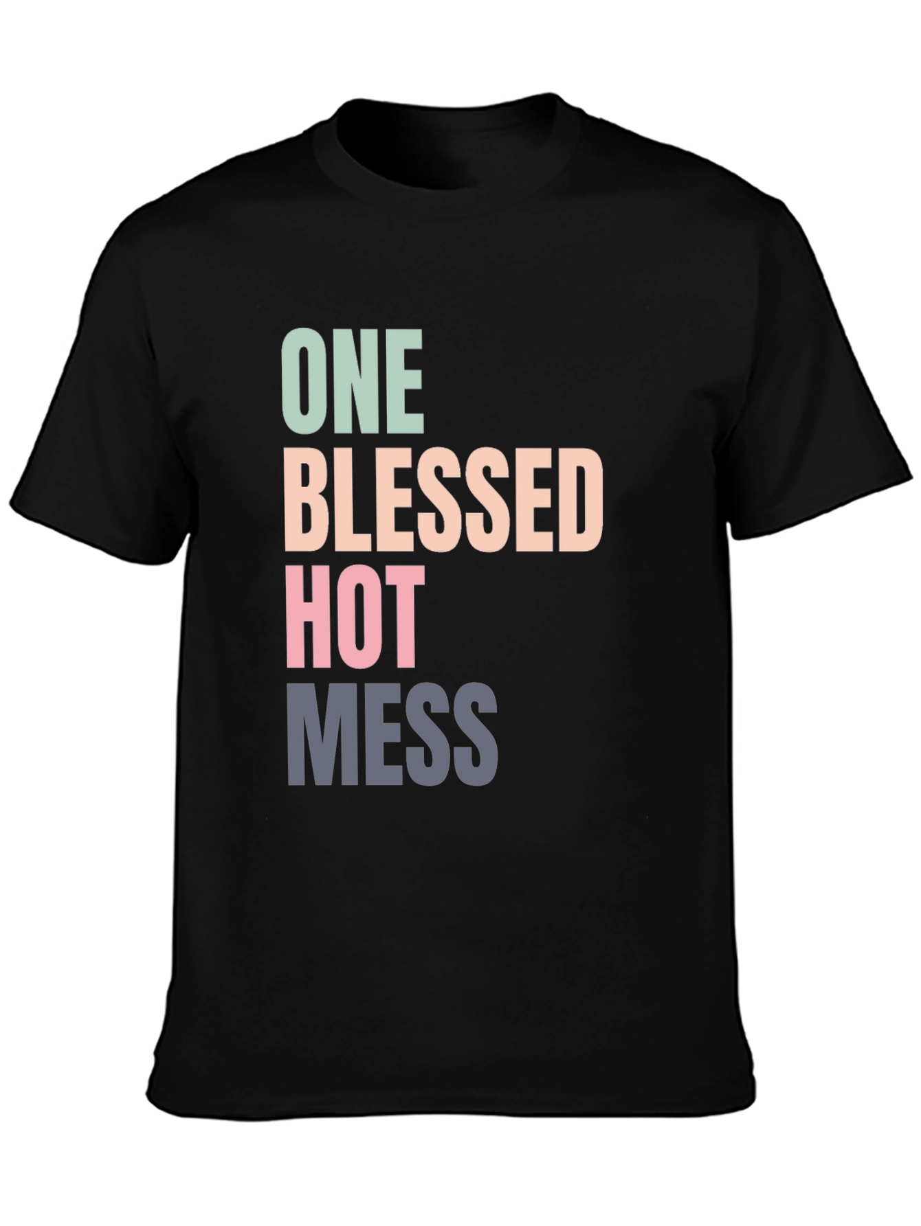 Black One Blessed Hot Mess Graphic Tee view 3
