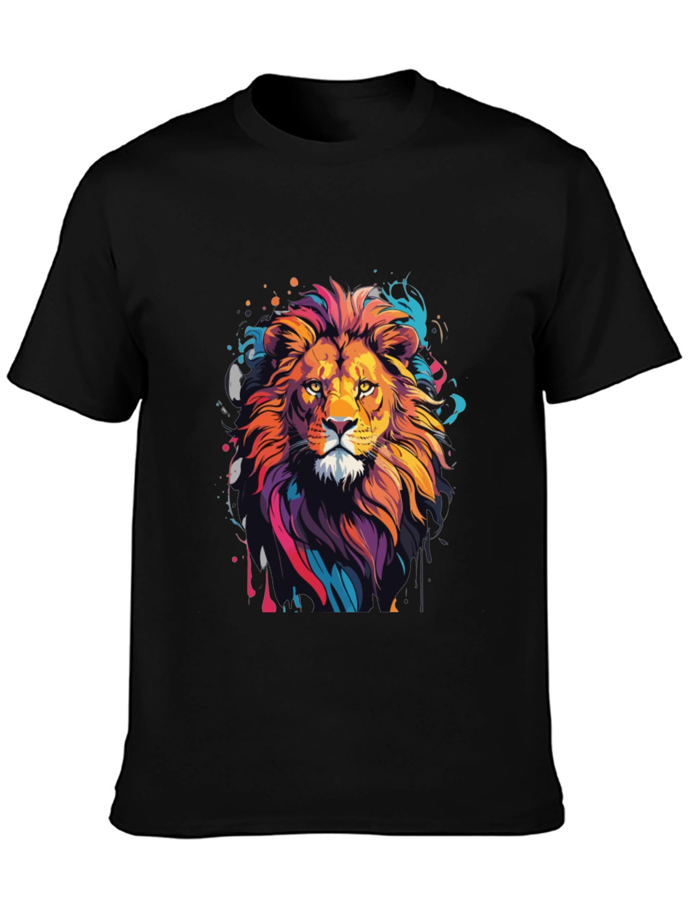 Black Lion Graphic Tee - Men's Black T-Shirt view 3