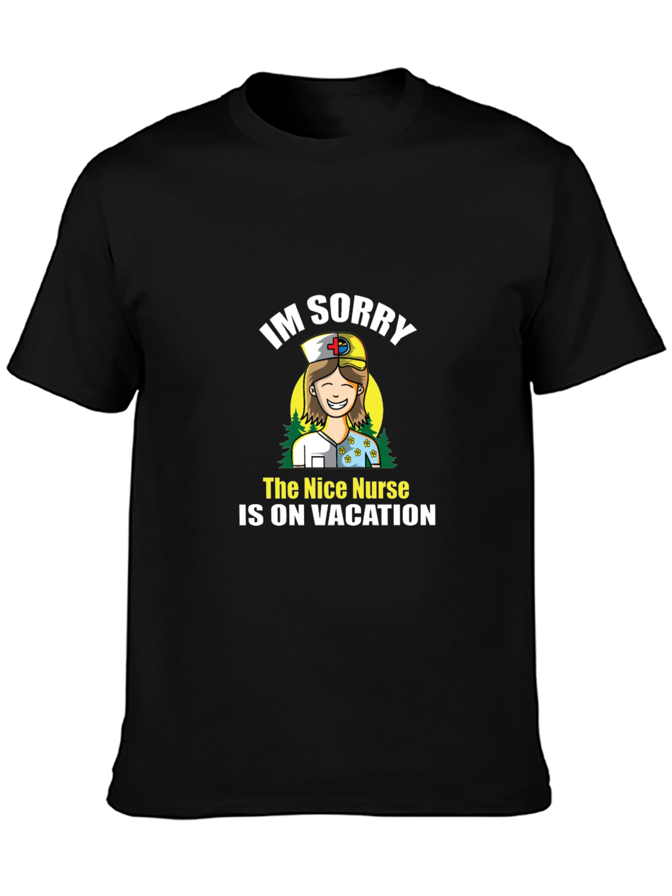 Black Funny Nurse On Vacation T-Shirt  view 3
