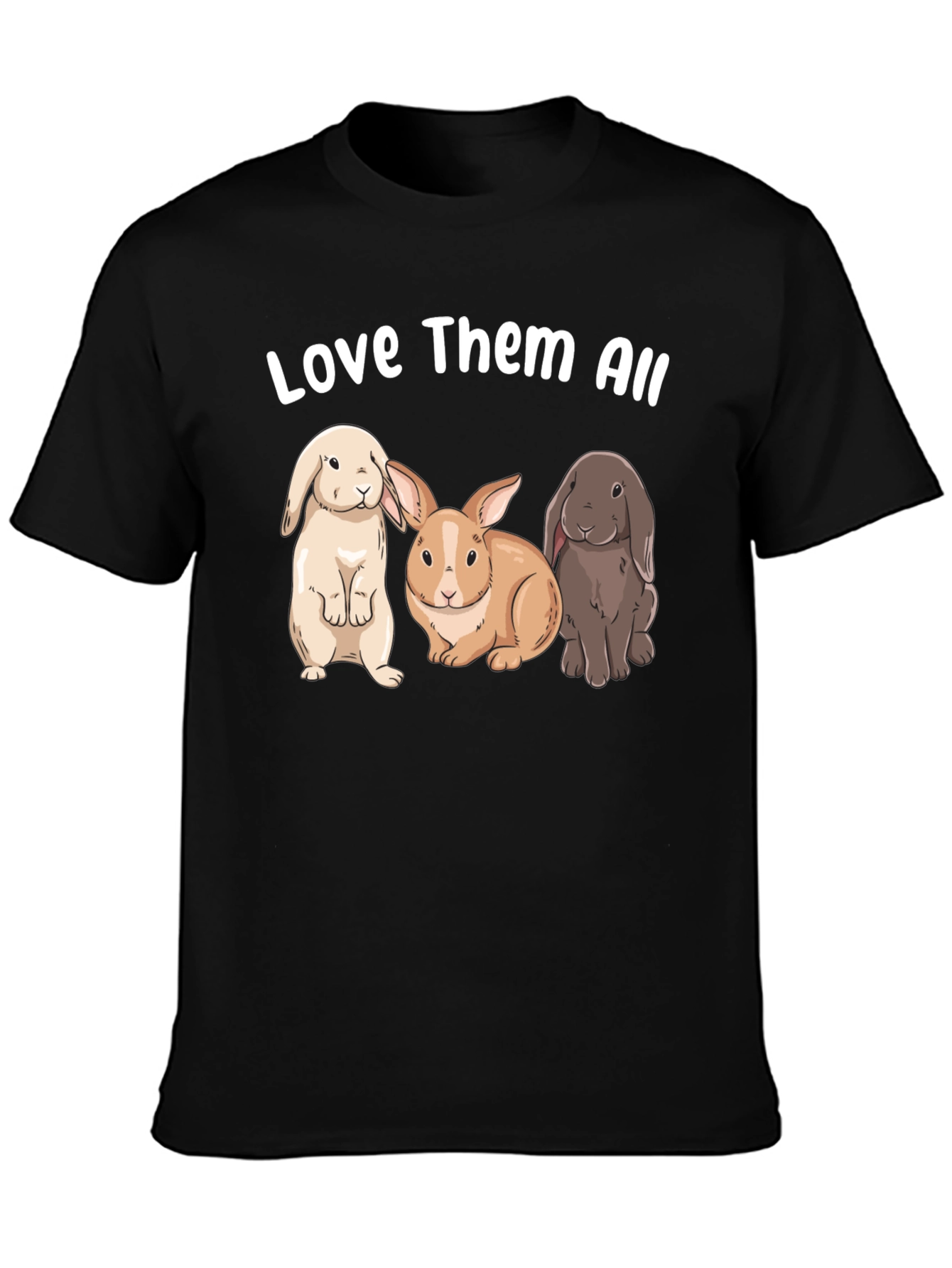 Black Love Them All Bunny Graphic T-Shirt view 3