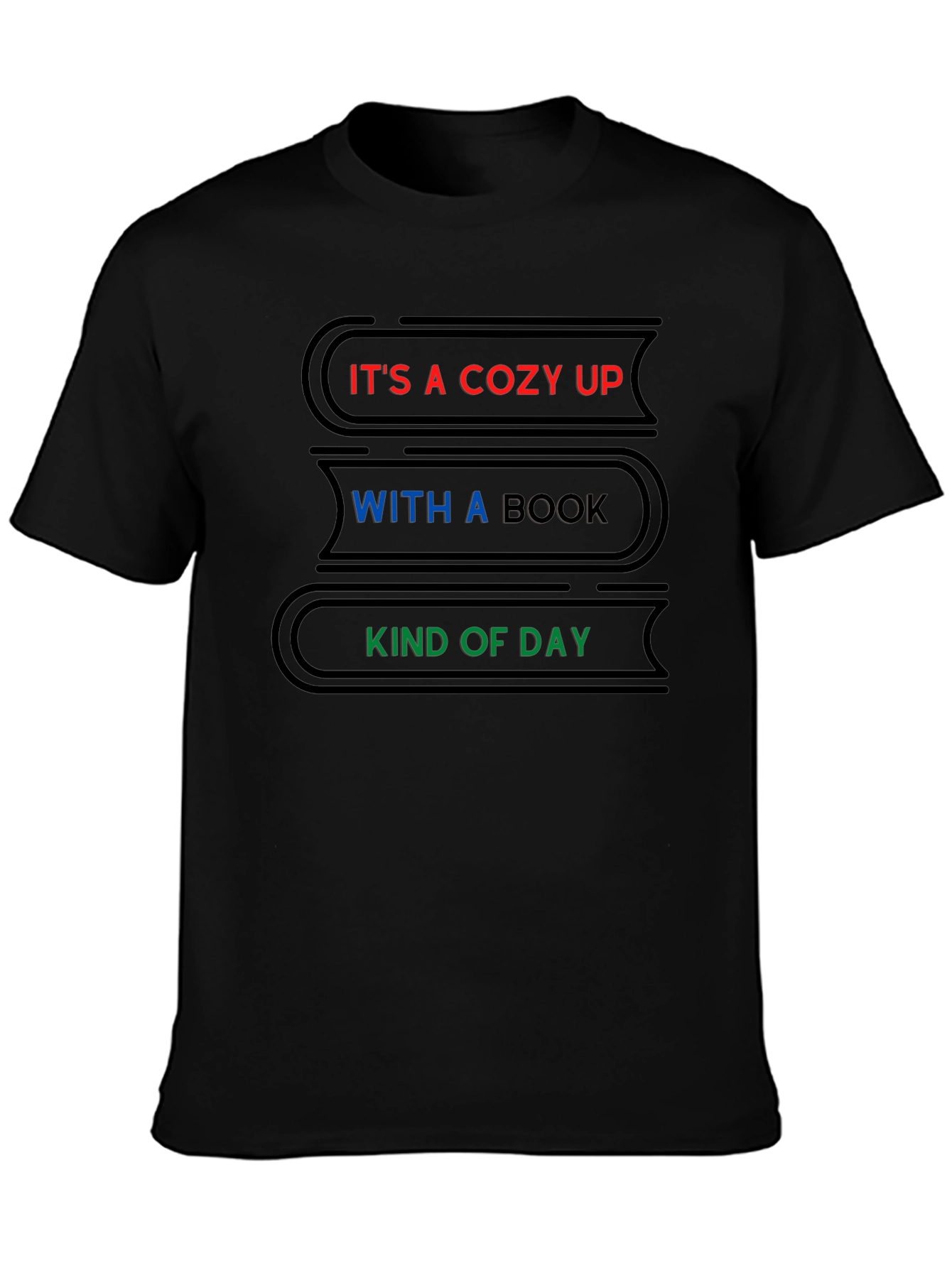 Black Cozy Up With a Book T-Shirt view 3