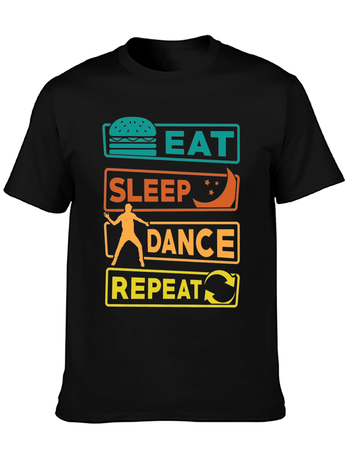 Black Eat Sleep Dance Repeat Graphic Tee view 3
