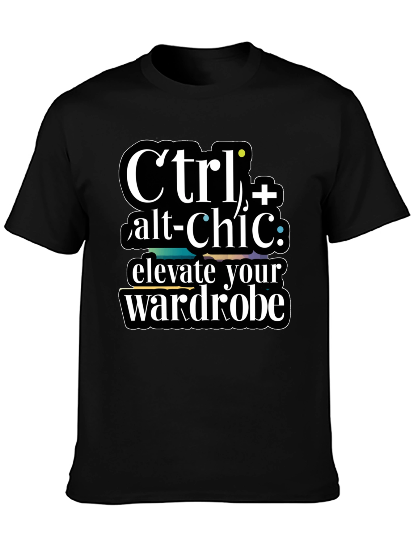 Black Ctrl+Alt+Chic T-Shirt- Elevate Your Wardrobe! view 3