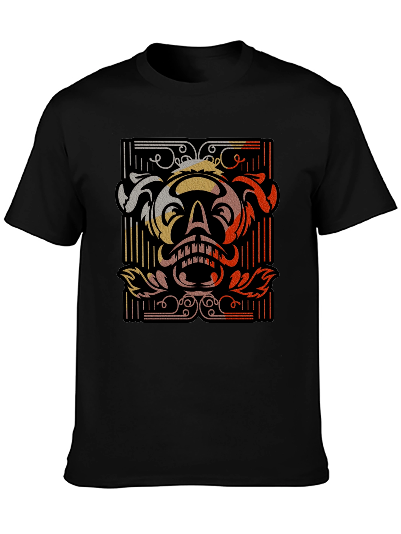 Black Skull Graphic Black T-Shirt - Unique Retro Design view 3