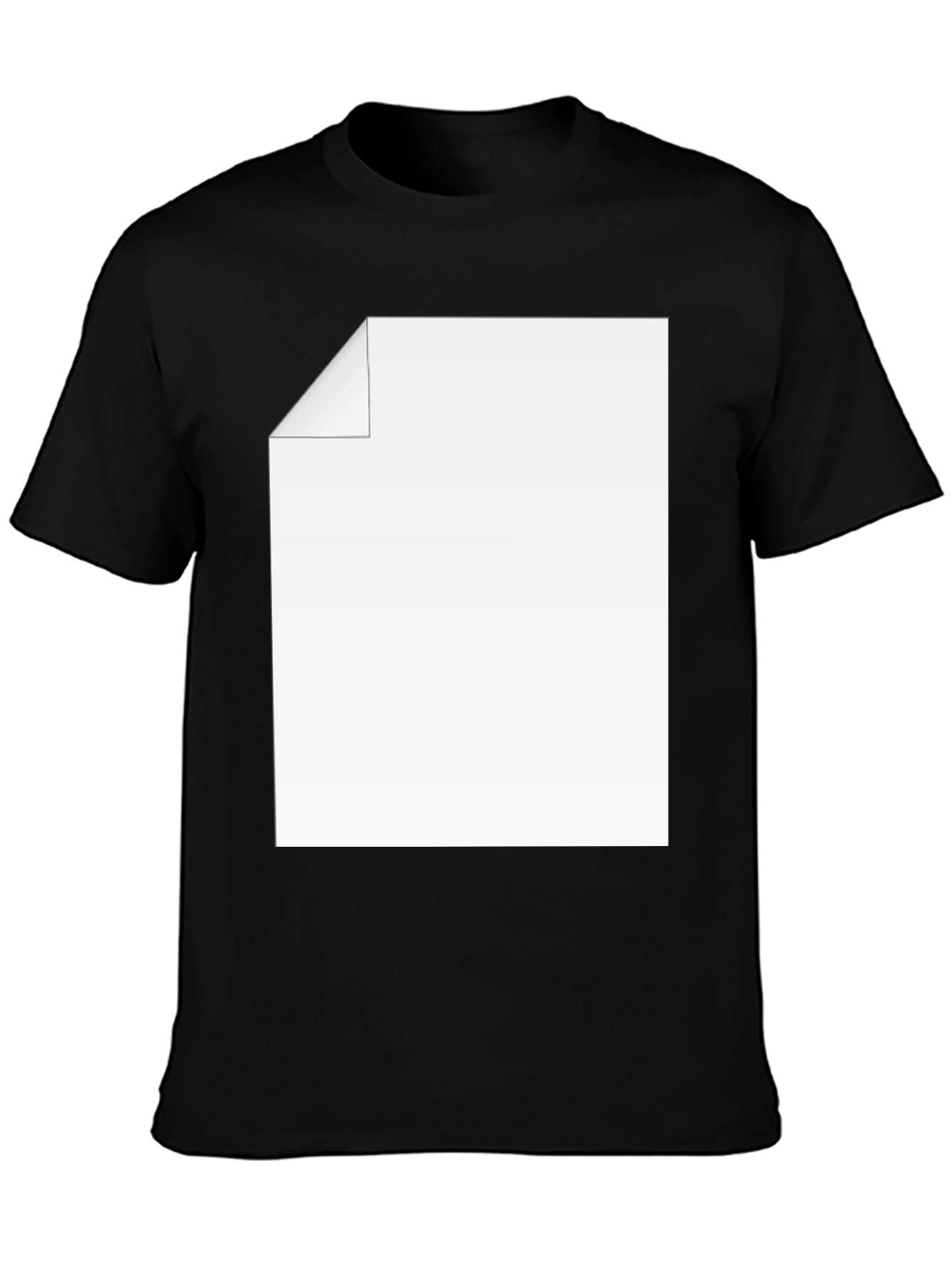 Black Men's Black Tee with Customizable Graphic view 3