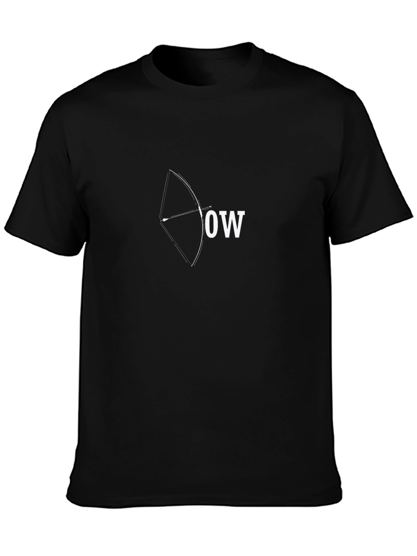 Black Archery Bow Arrow T-Shirt - Black, Minimalist Design view 3
