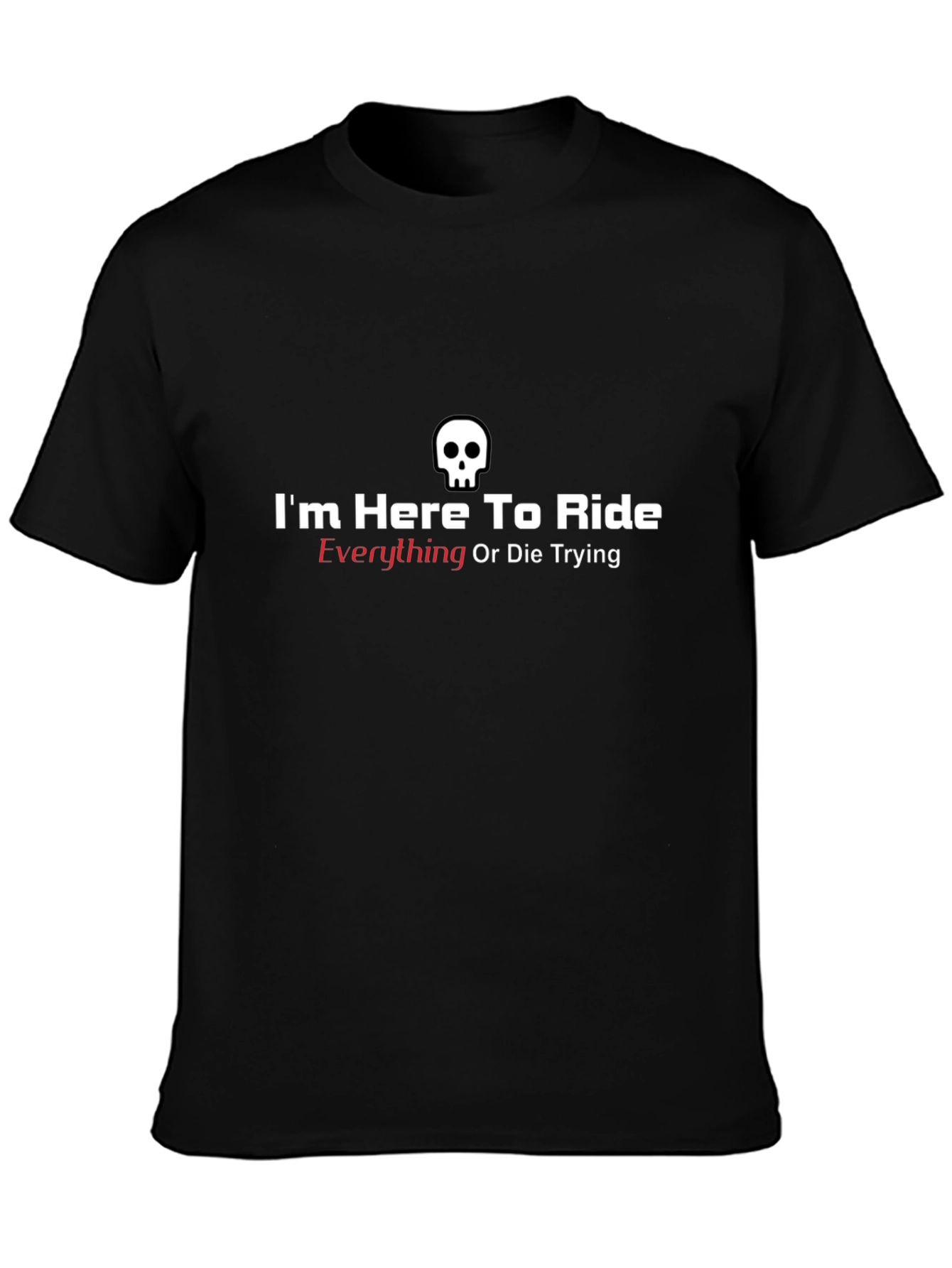 Black Skull Ride Everything T-Shirt view 3
