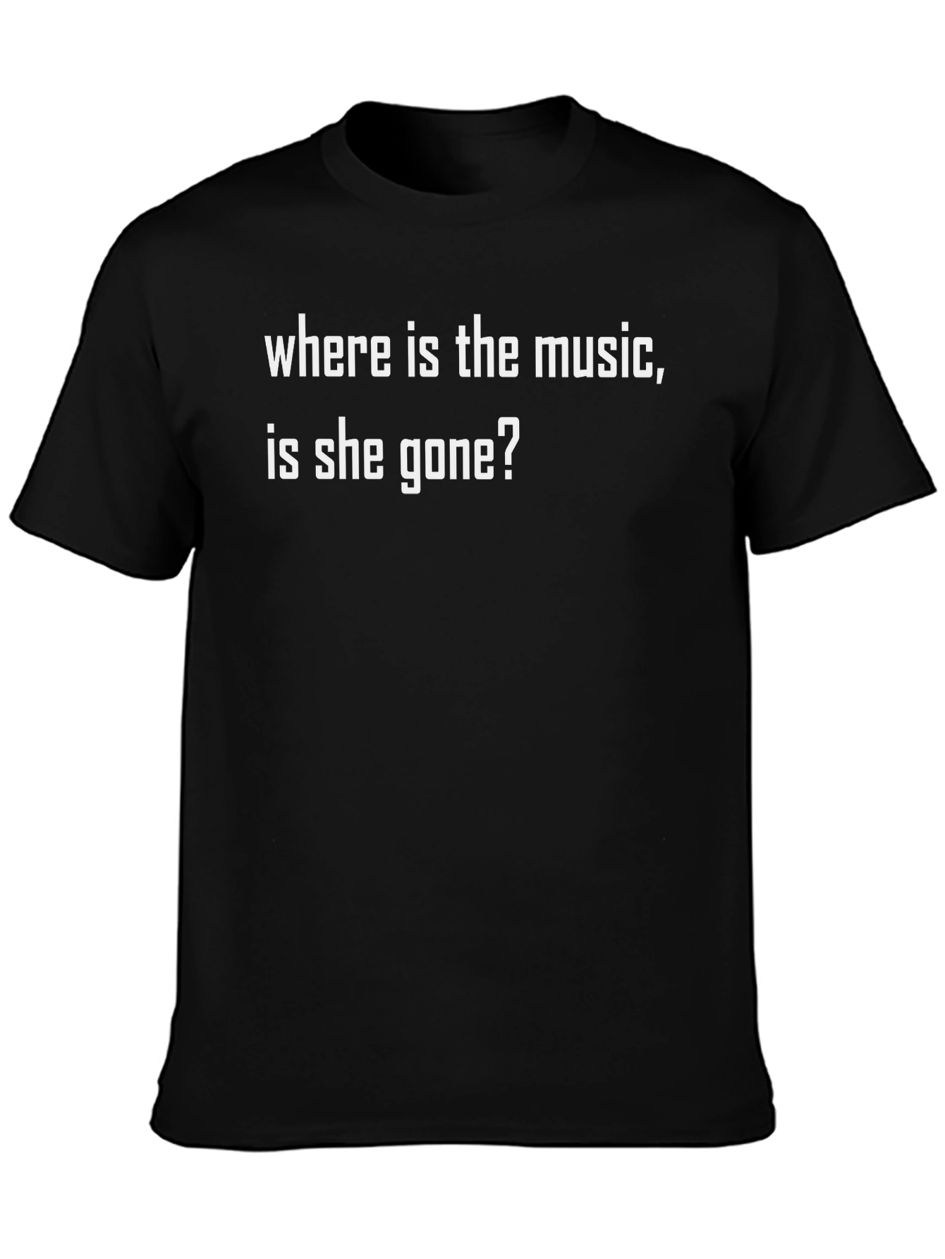 Black Where Is The Music T-Shirt - Black Graphic Tee view 3