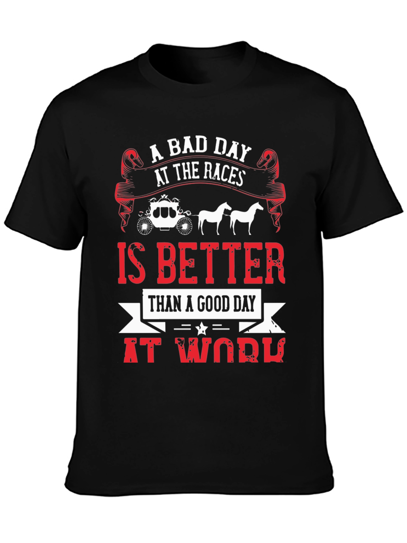 Black A Bad Day At The Races Men's Graphic Tee view 3