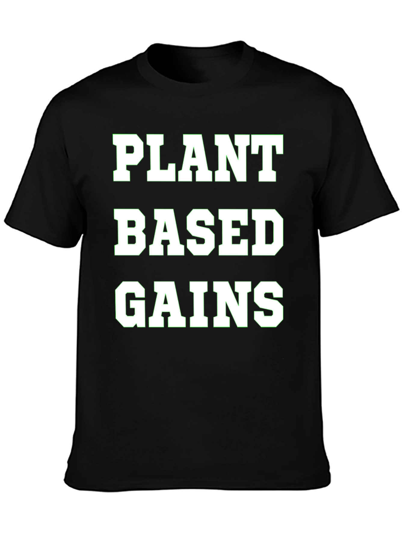 Black Plant Based Gains T-Shirt view 3