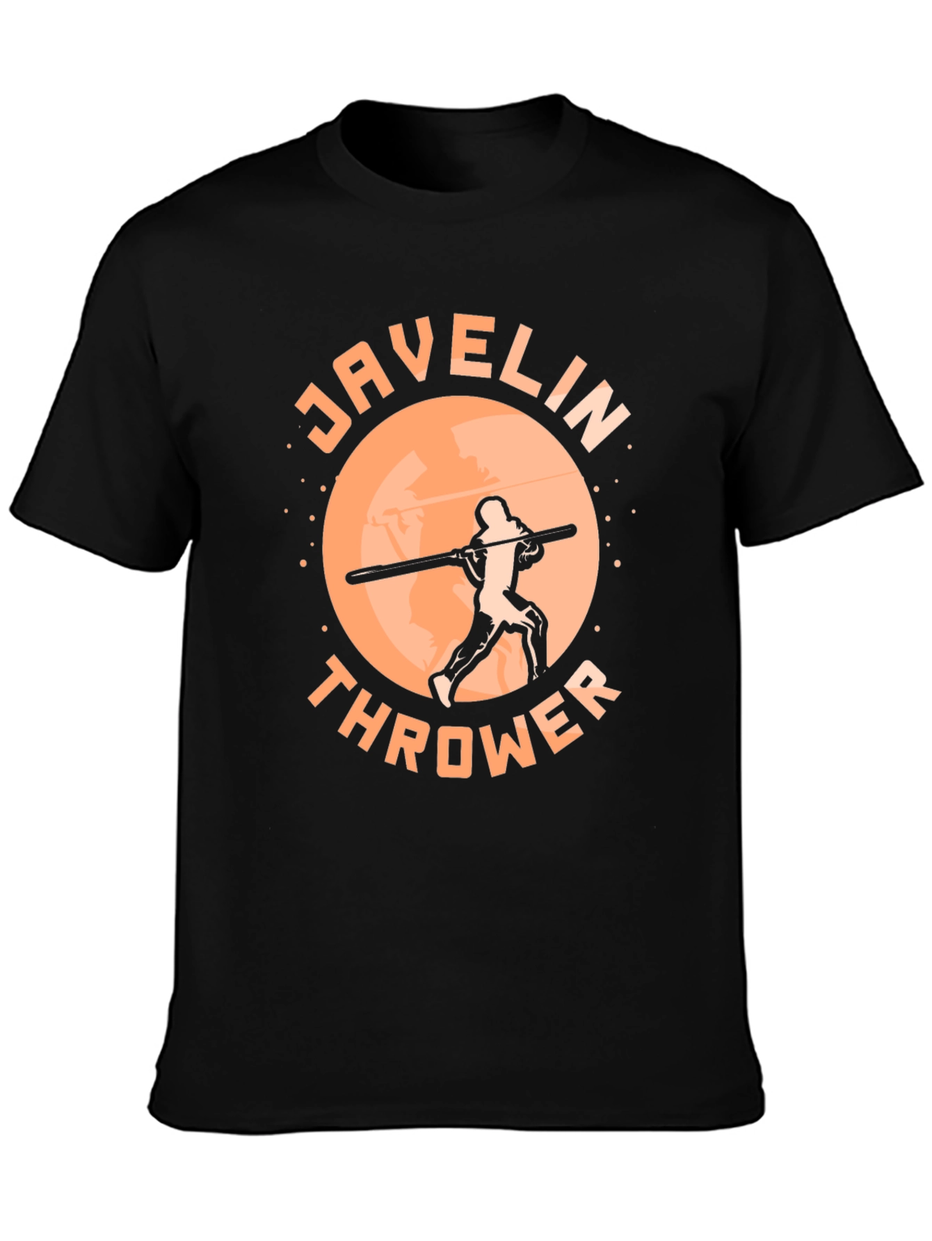 Black Javelin Thrower Graphic Tee - Sporty Black T-Shirt view 3