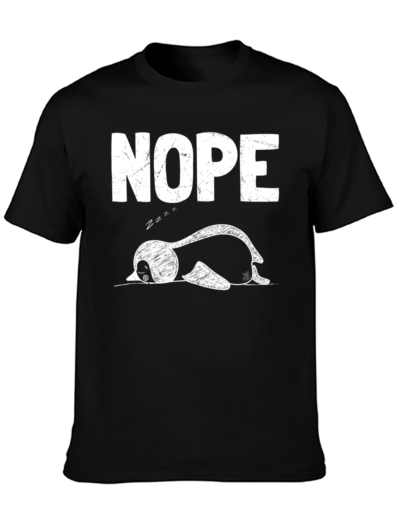 Black Nope Sloth Tee - Relaxed Fit, Comfy Cotton view 3