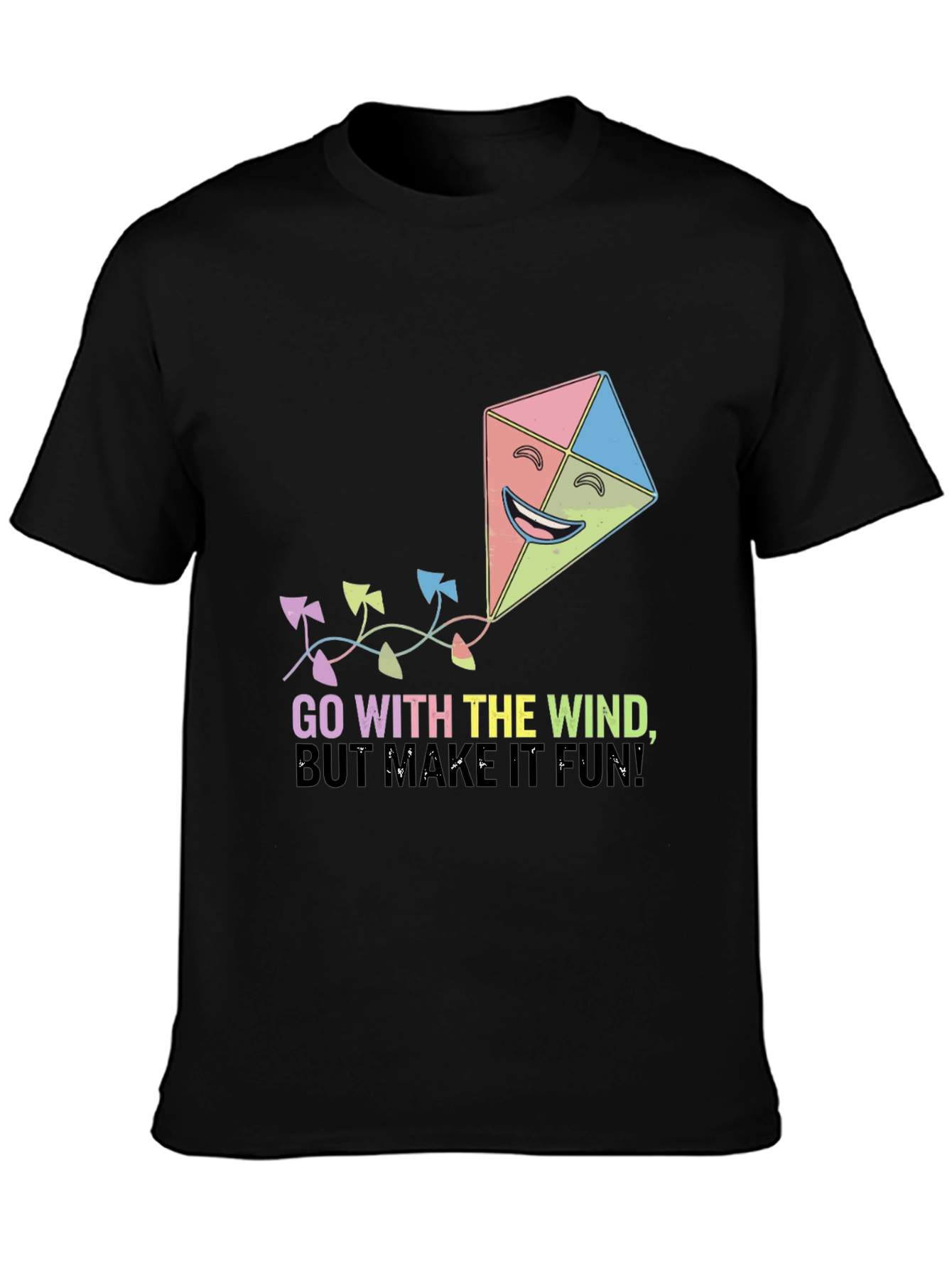Black Go With The Wind Kite T-Shirt view 3