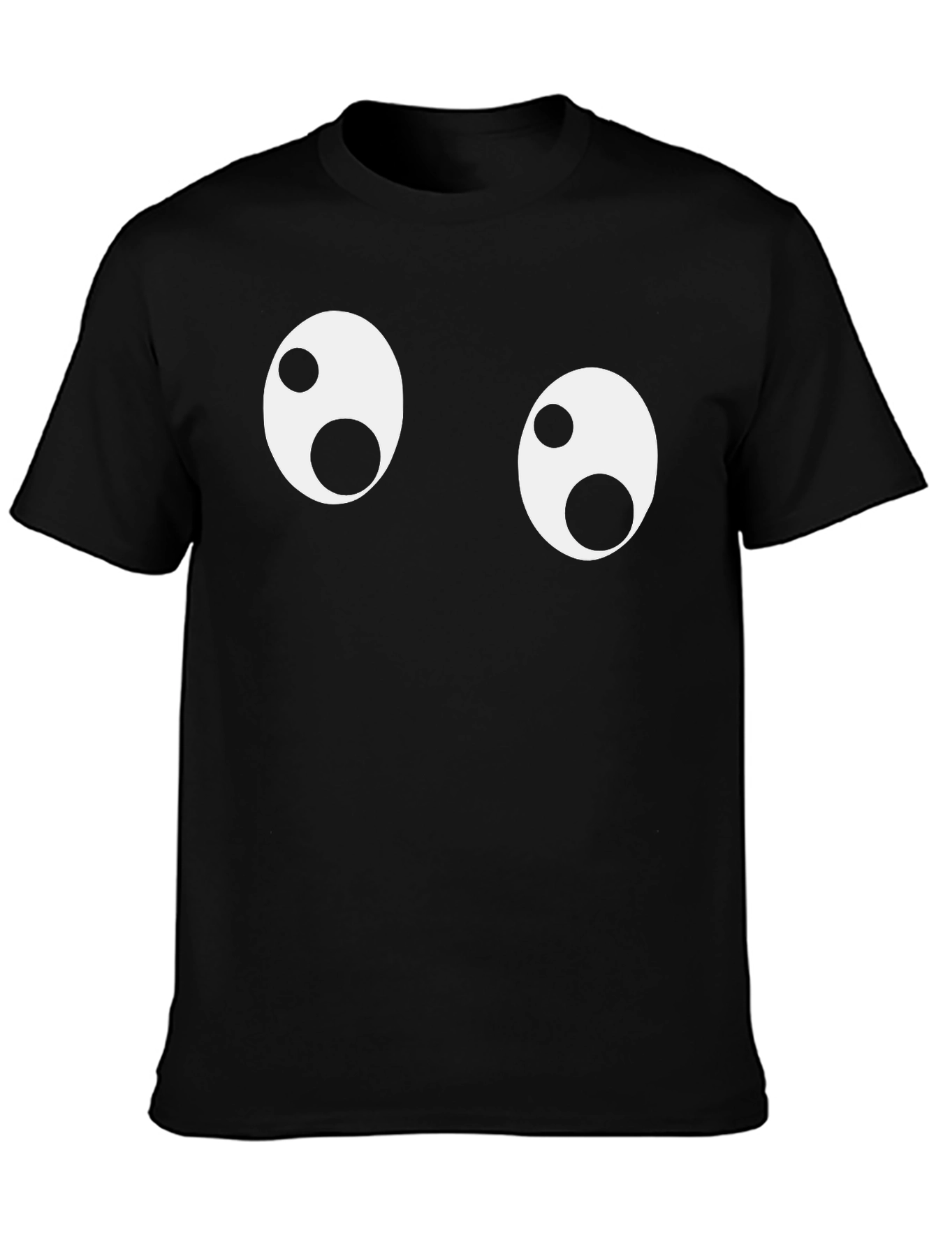 Black Funny Googly Eyes Black T-Shirt view 3