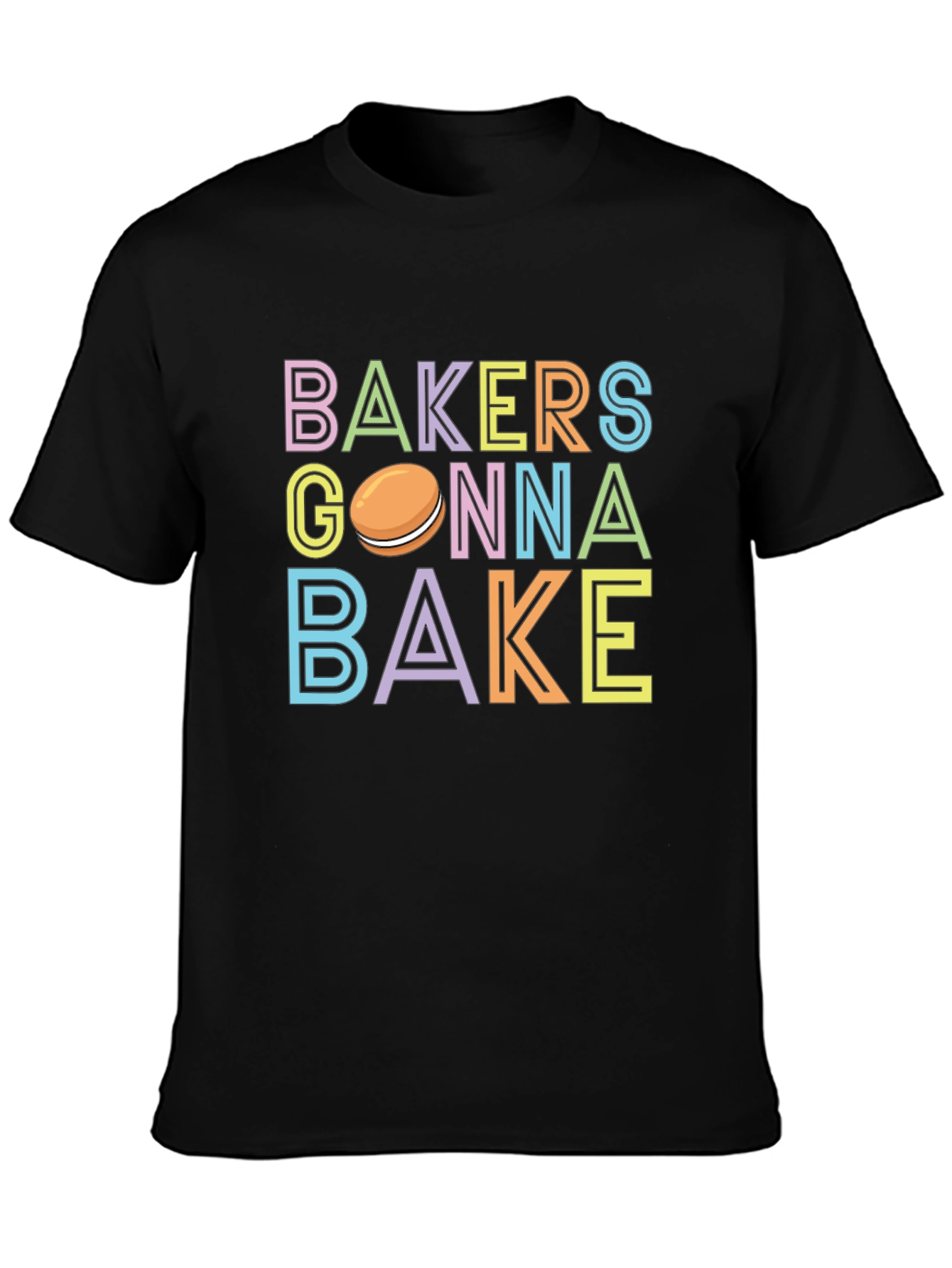 Black Bakers Gonna Bake T-Shirt - Cute Macaron Design view 3