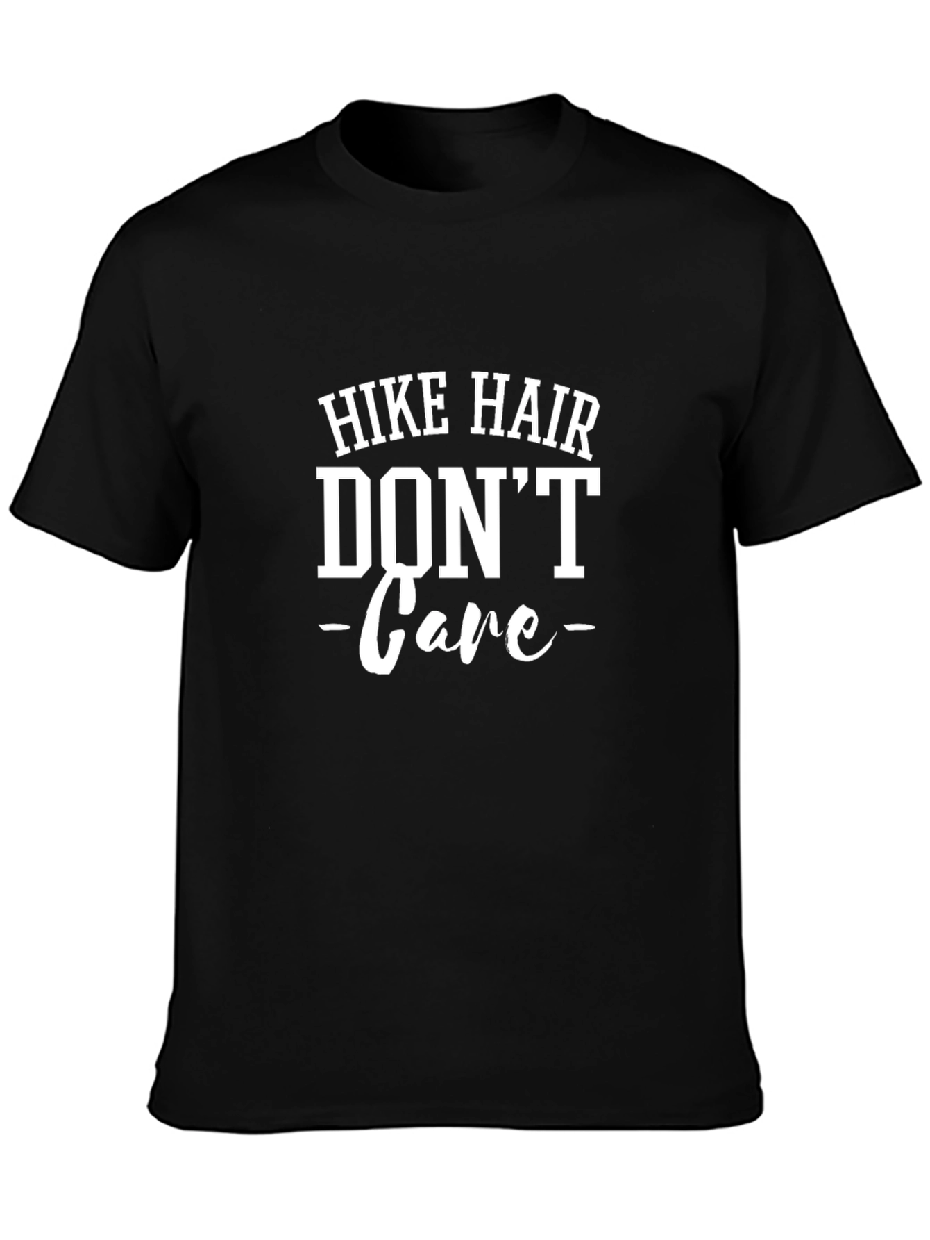 Black Hike Hair Don't Care Black T-Shirt view 3