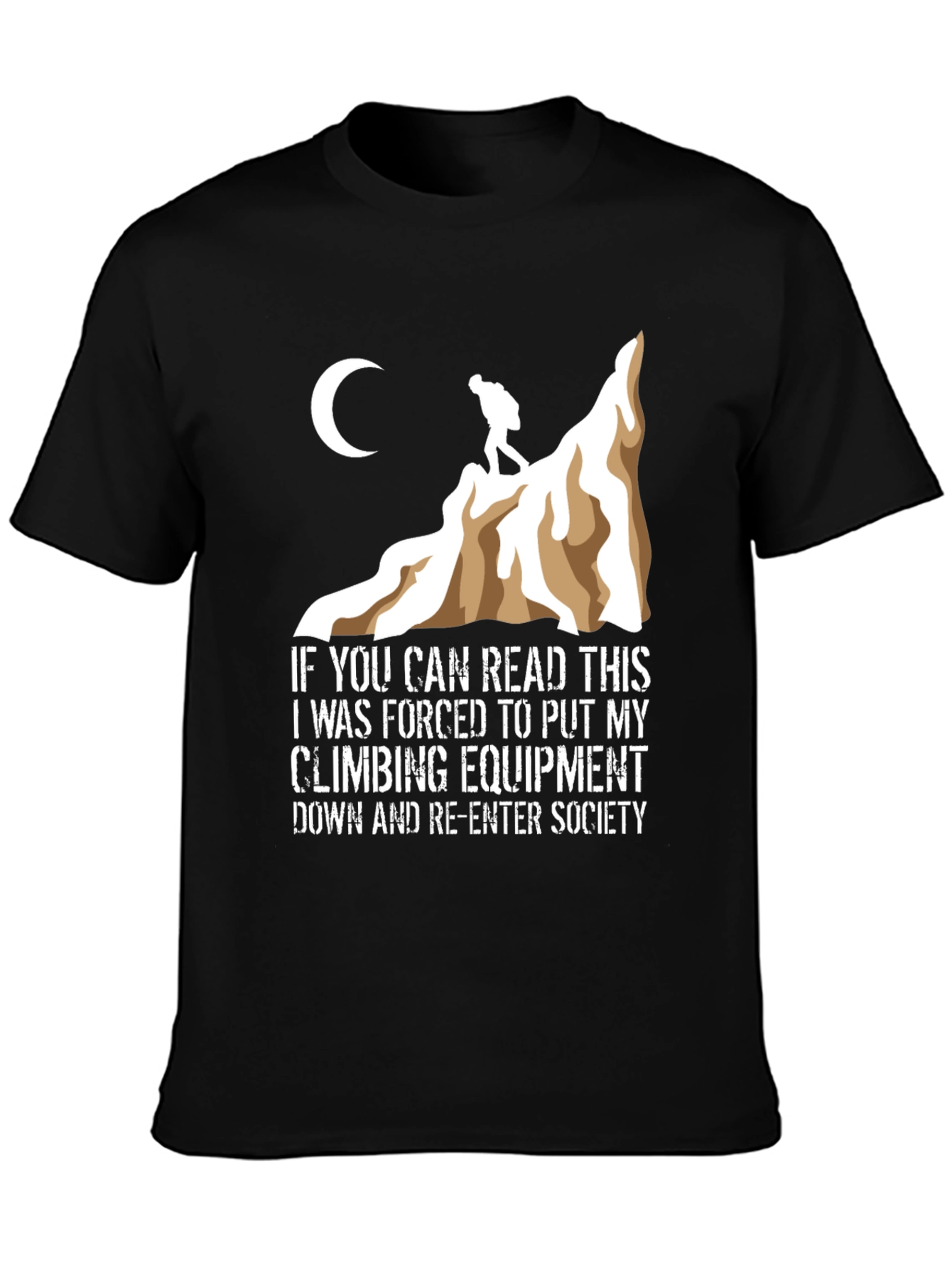 Black Climbing T-Shirt: Forced to Re-Enter Society view 3