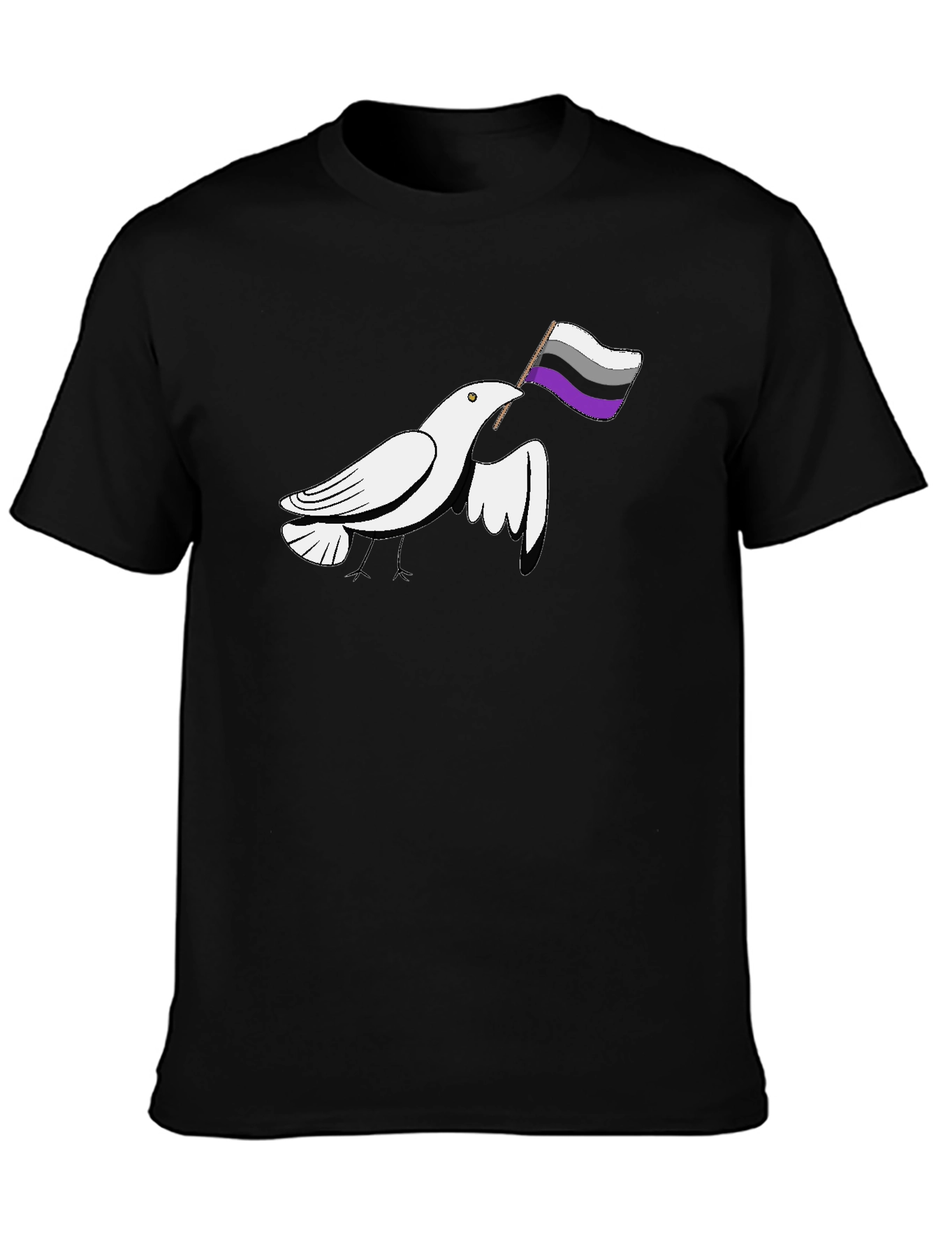 Black Asexual Pride Dove T-Shirt view 3