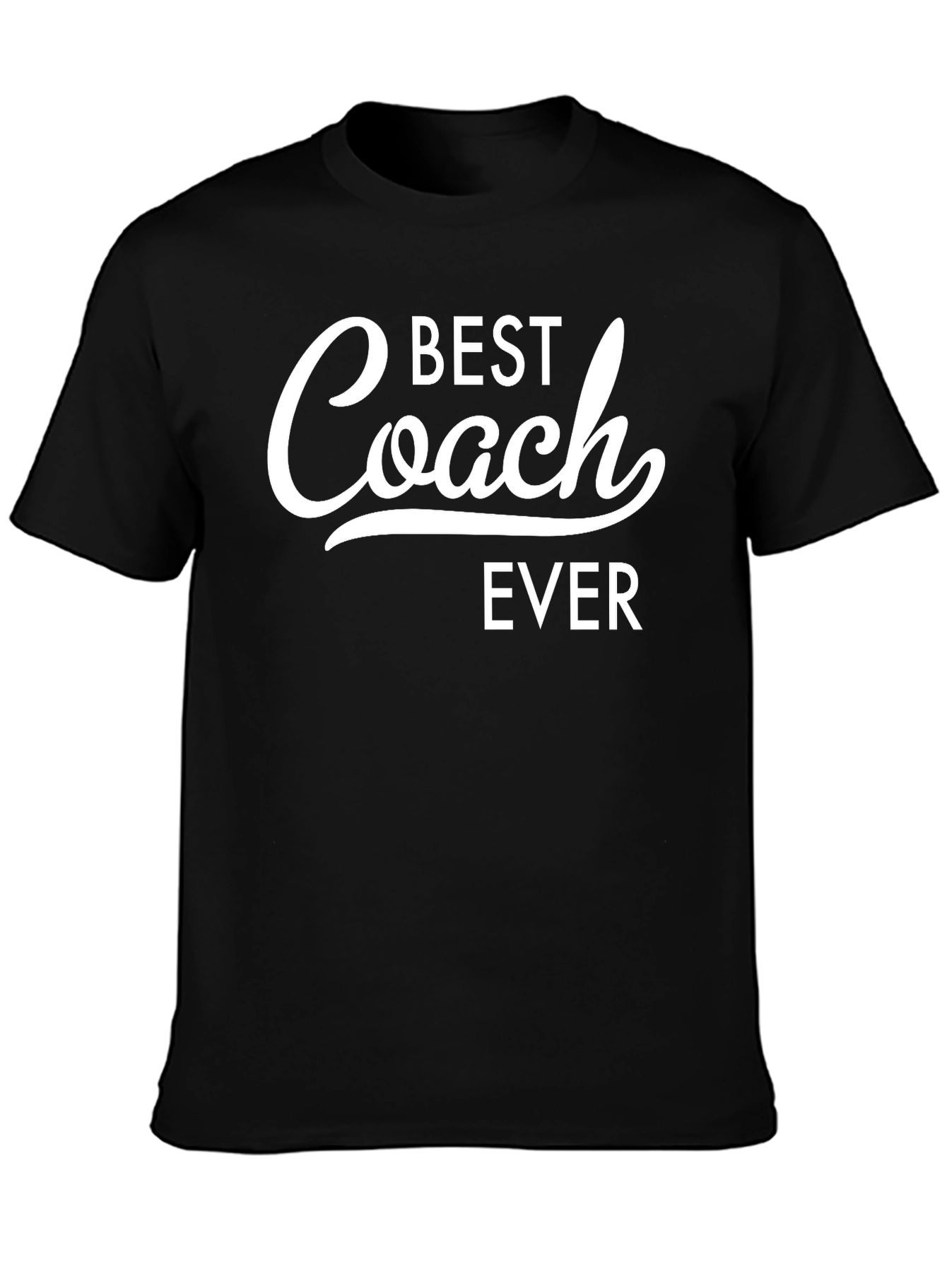 Black Best Coach Ever T-Shirt - Black Cotton Tee view 3