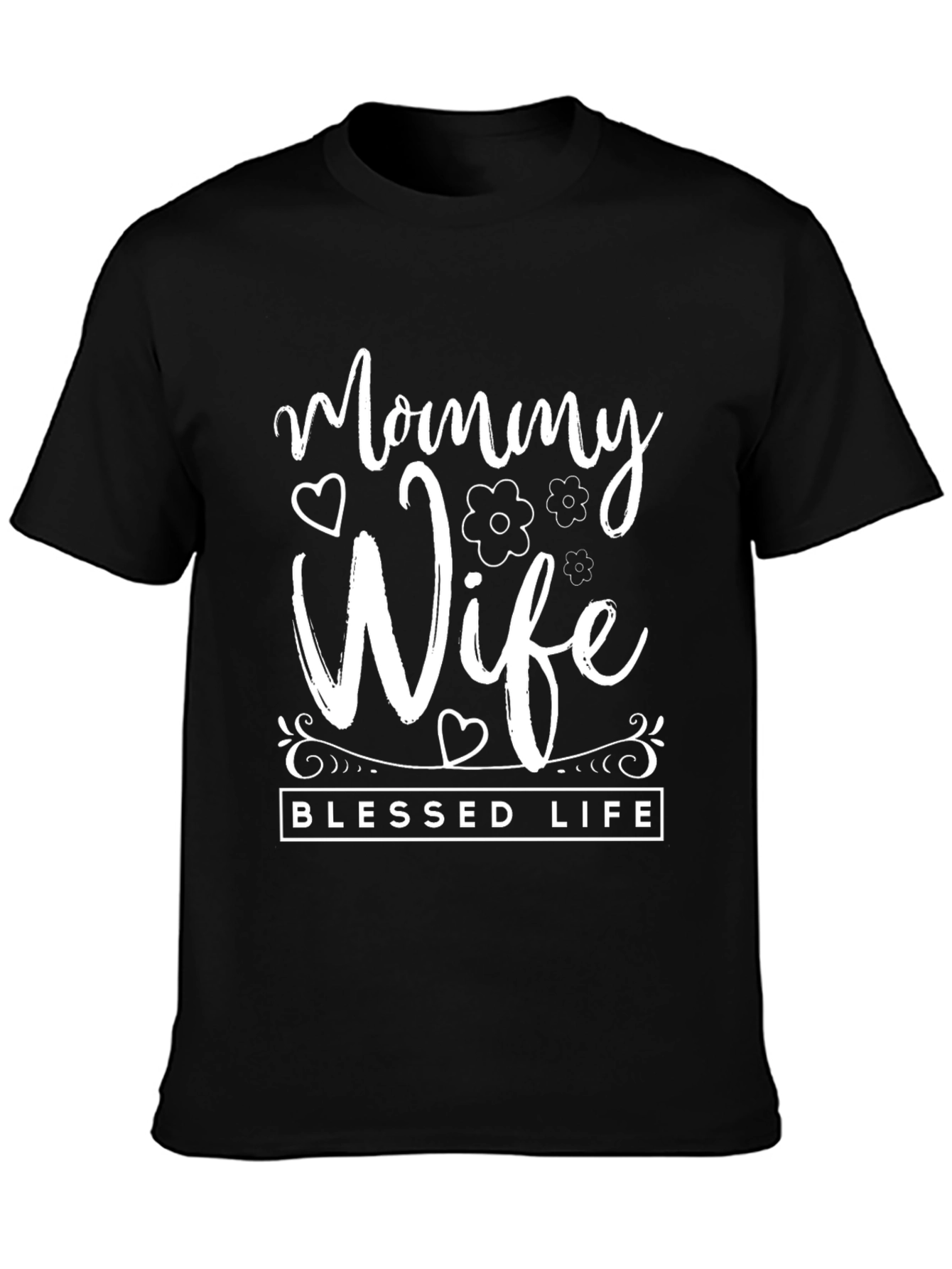 Black Mommy Wife Blessed Life Graphic T-Shirt view 3