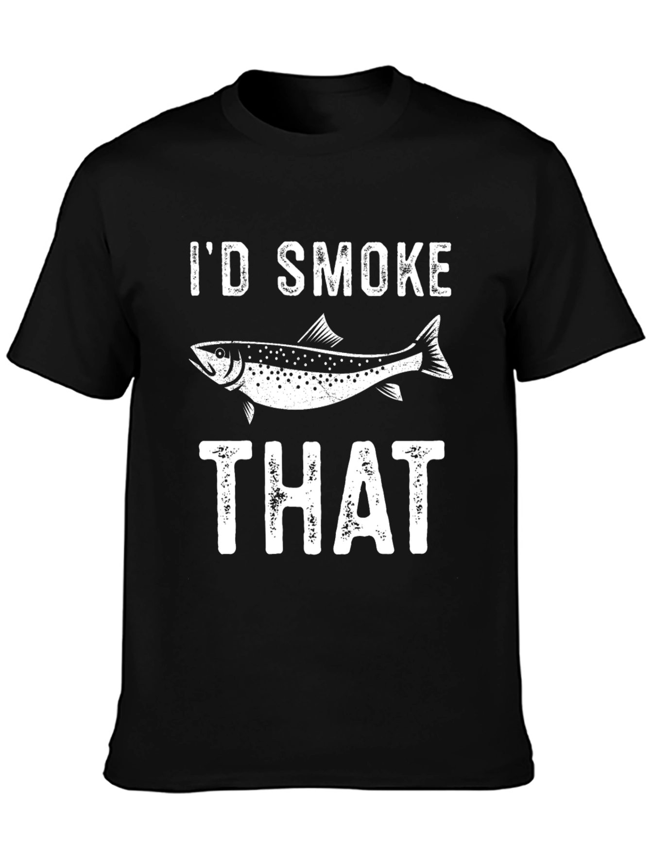 Black I'd Smoke That Funny Fish T-Shirt view 3