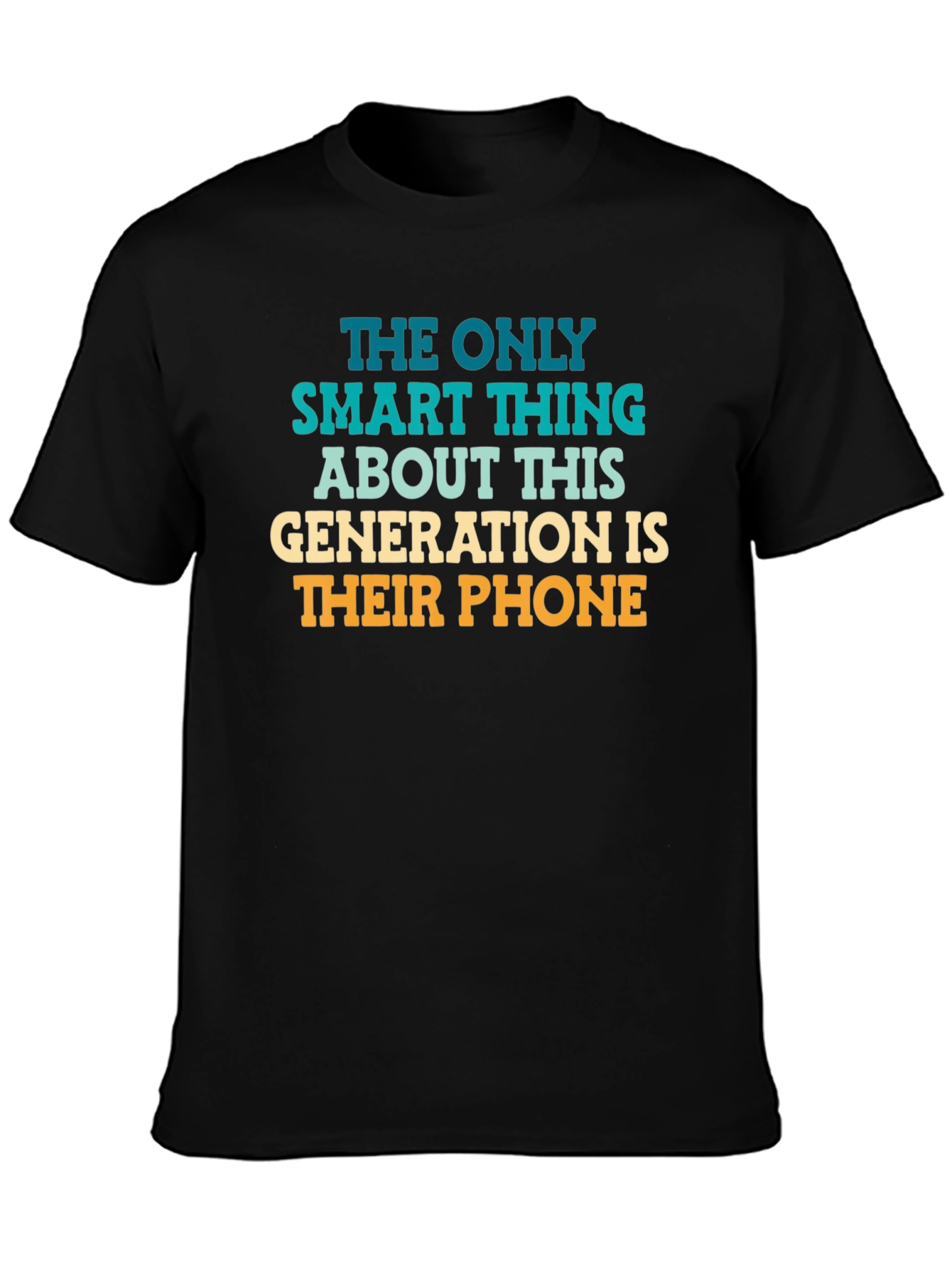 Black Smart Phone Generation Graphic Tee view 3