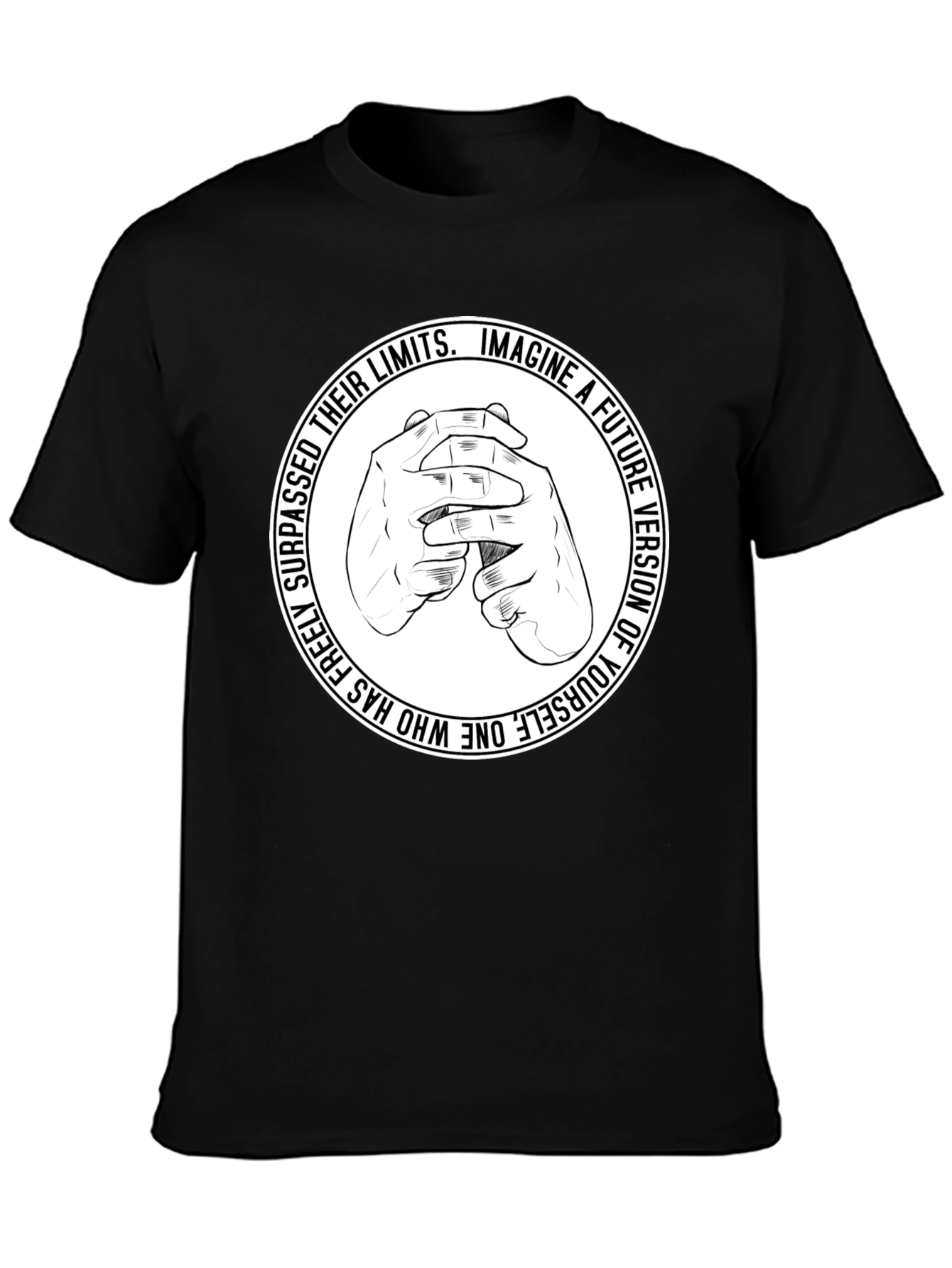 Black Motivational Graphic T-Shirt - Imagine a Future Version view 3