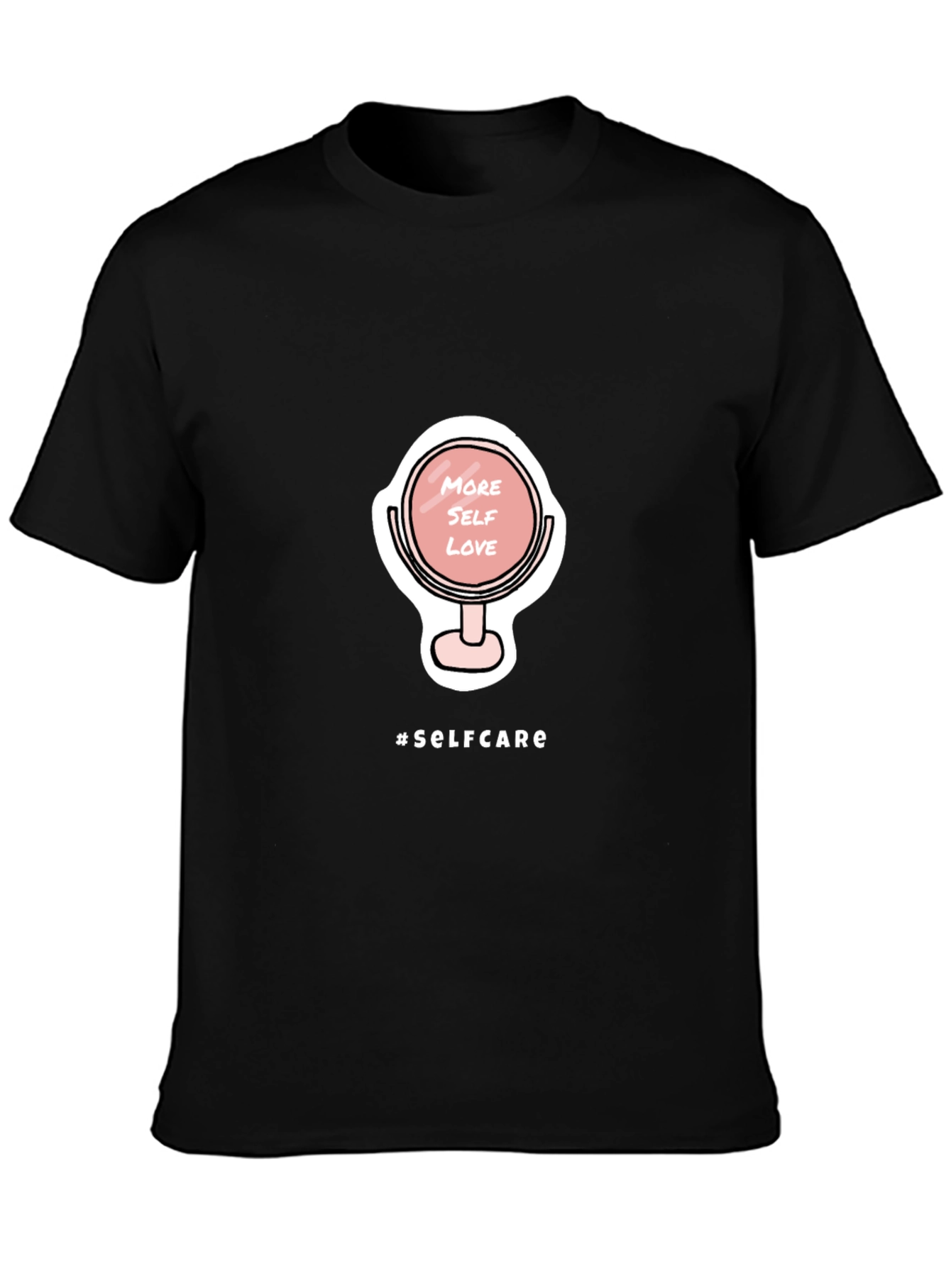 Black Self-Care Mirror Graphic T-Shirt view 3