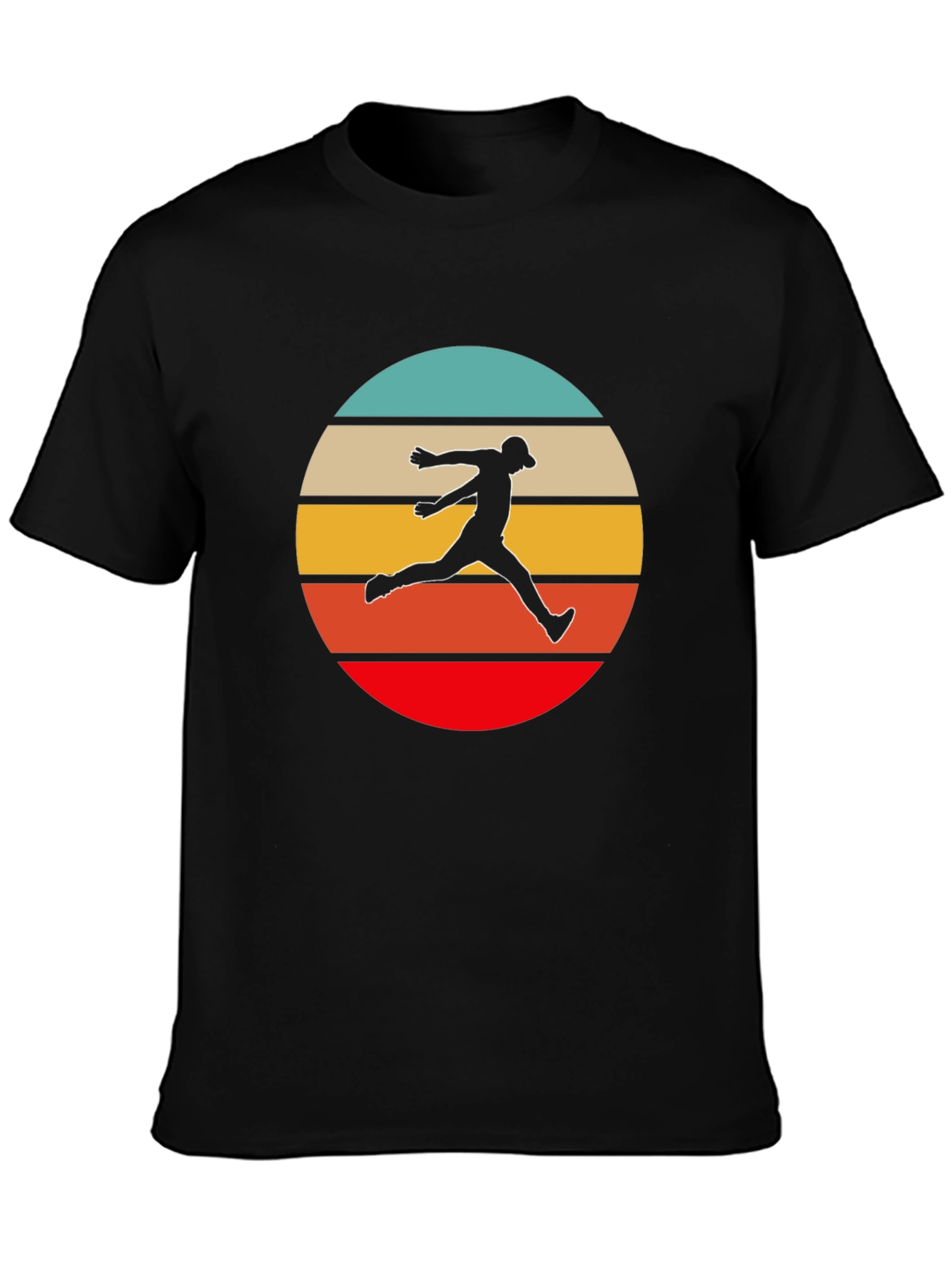 Black Retro Runner T-Shirt - Vintage Style Athletic Tee view 3