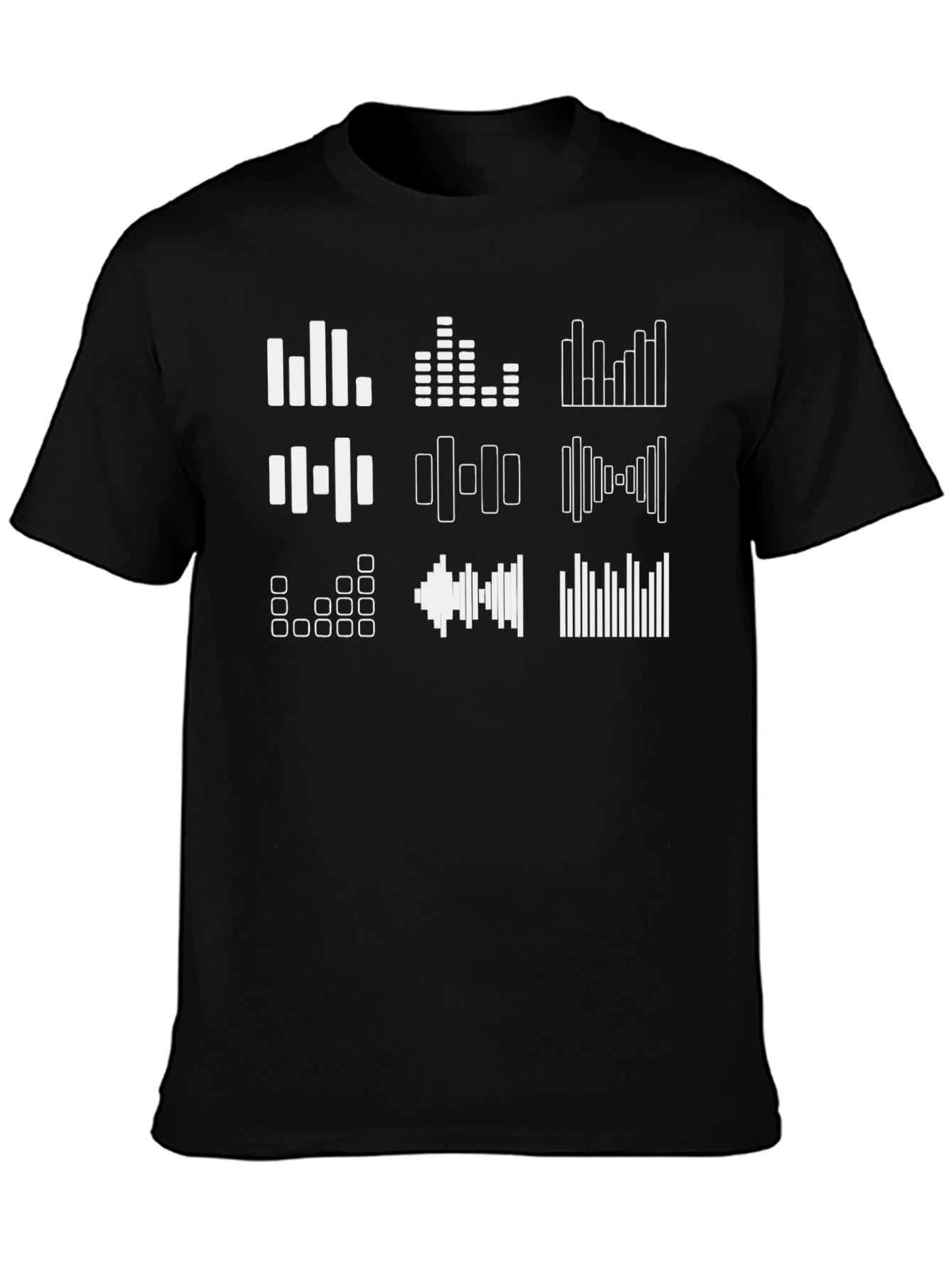 Black Sound Wave Graphic T-Shirt - Black view 3