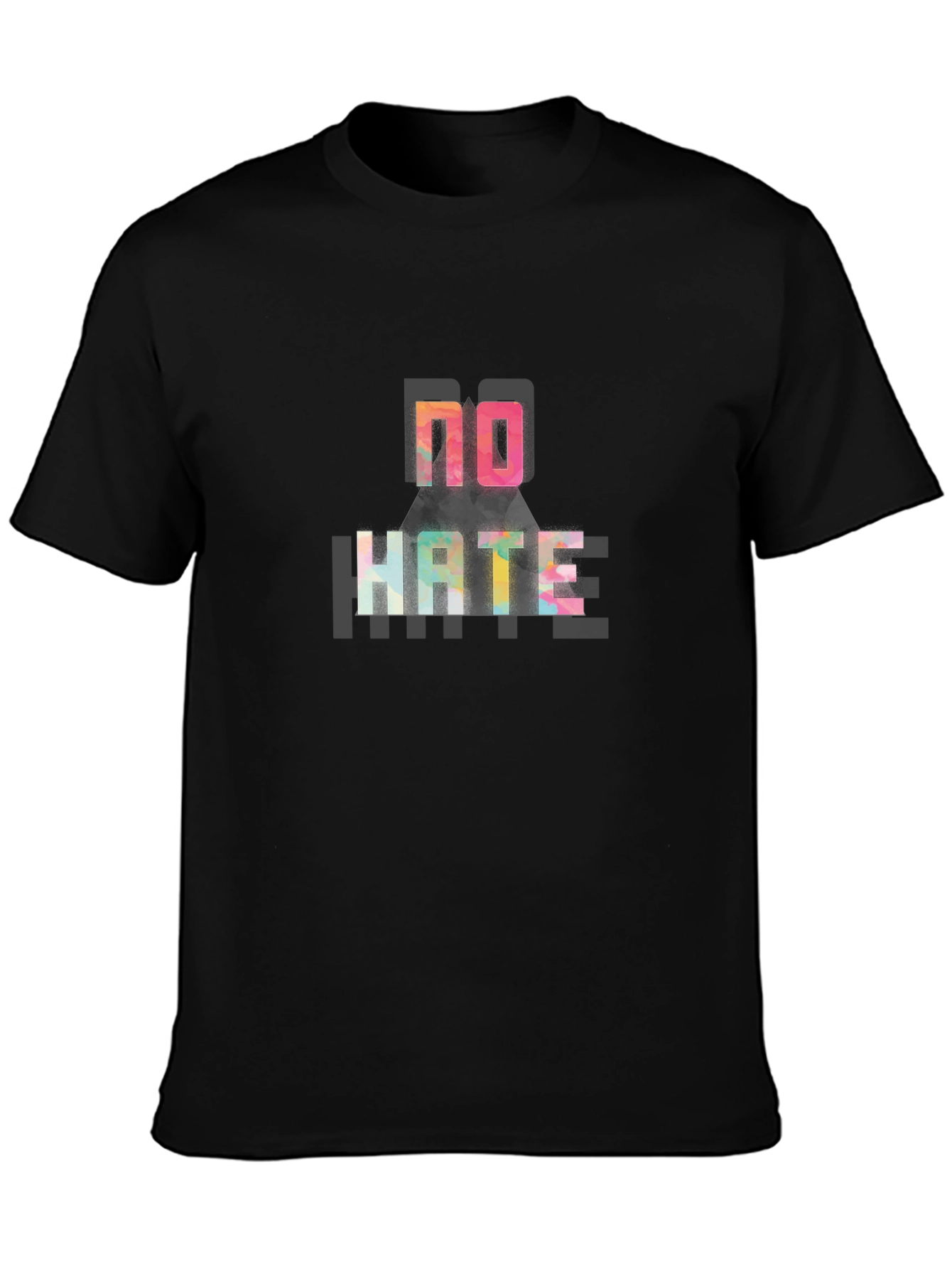No Hate Graphic T-Shirt - Colorful Message Tee - 3