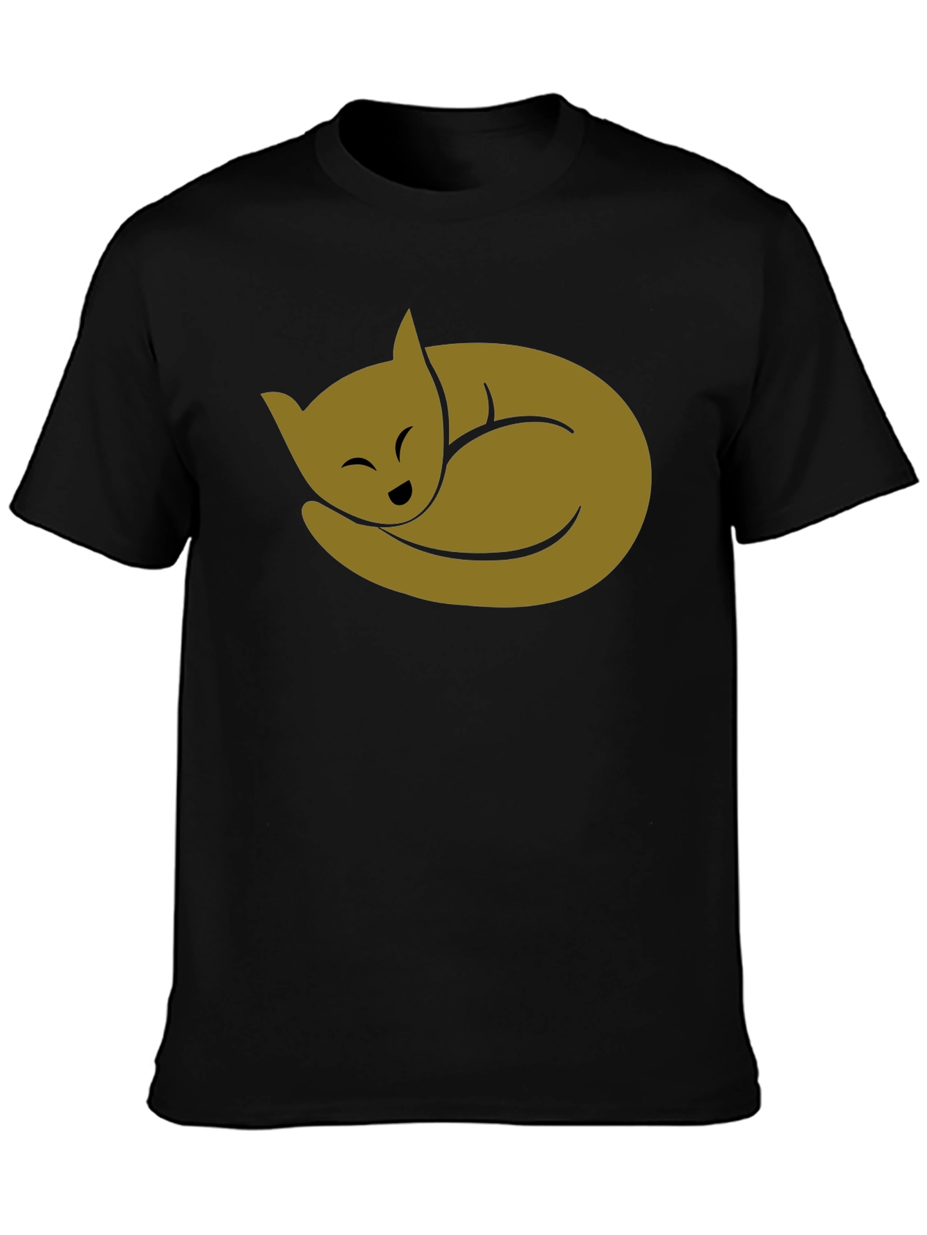 Black Cozy Cat Black T-Shirt - Soft Cotton Blend view 3