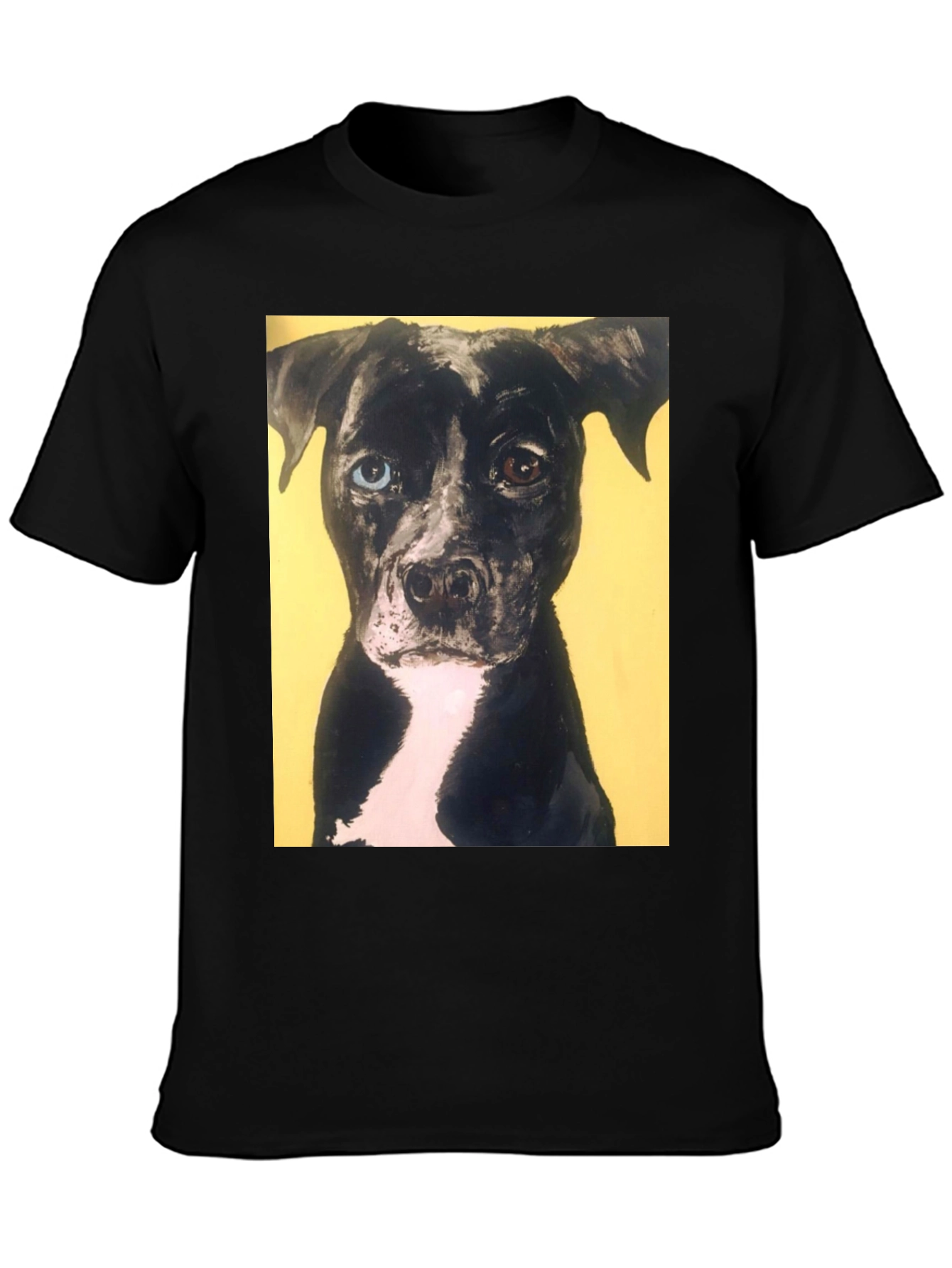 Black Dog Portrait Tee - Heterochromia Eyes view 3