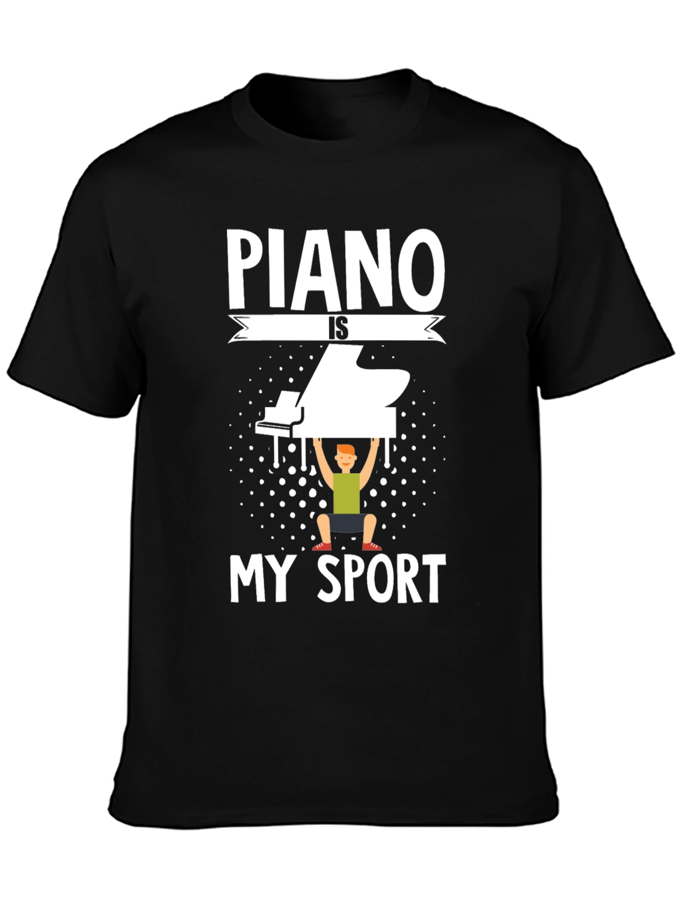 Black Piano is My Sport T-Shirt - Musician Workout Tee view 3