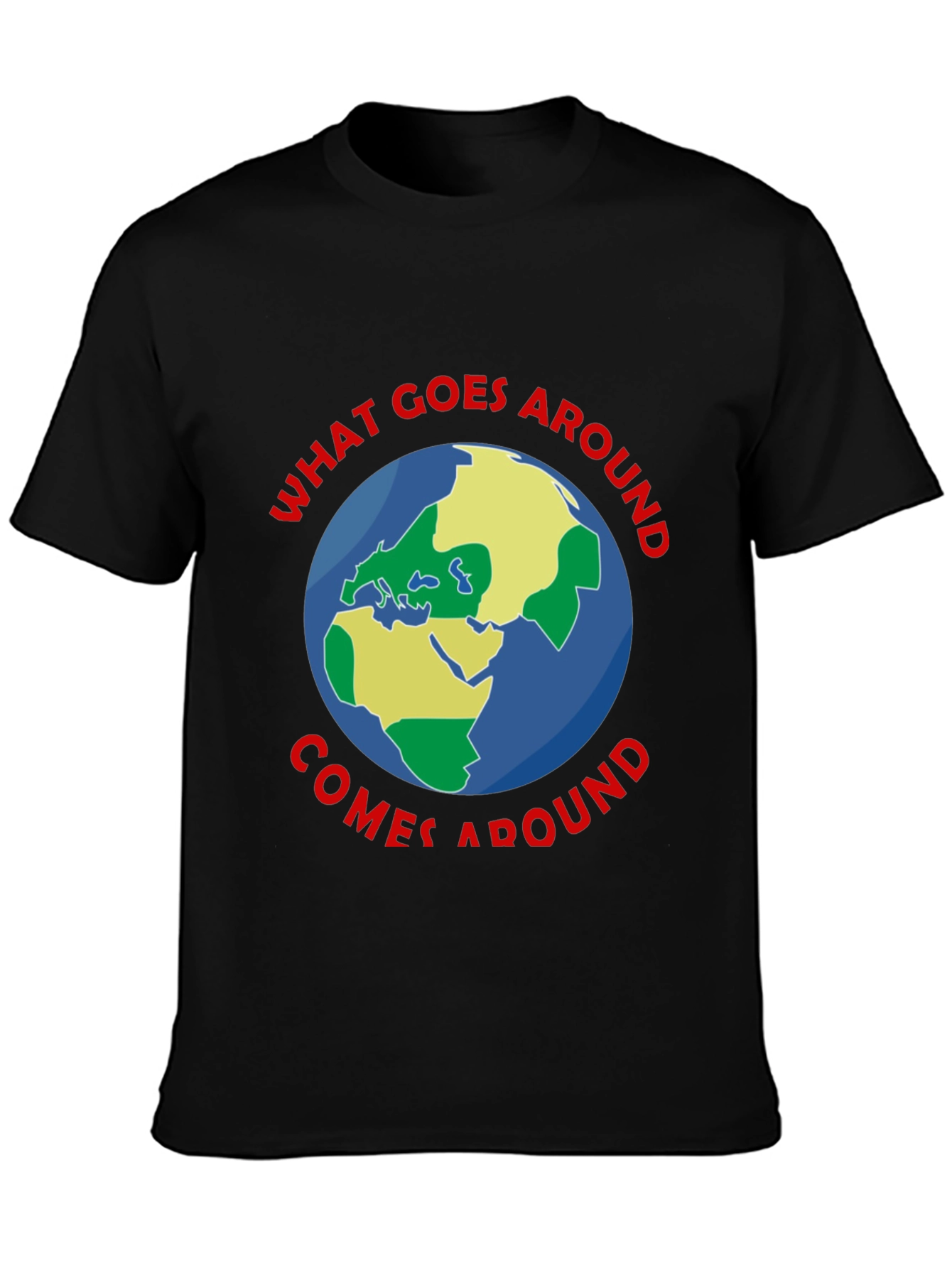 Black What Goes Around T-Shirt - Earth Graphic Tee view 3