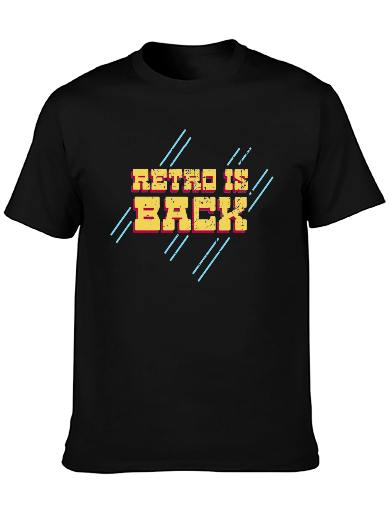Black Retro Is Back Men's Black Graphic T-Shirt view 3