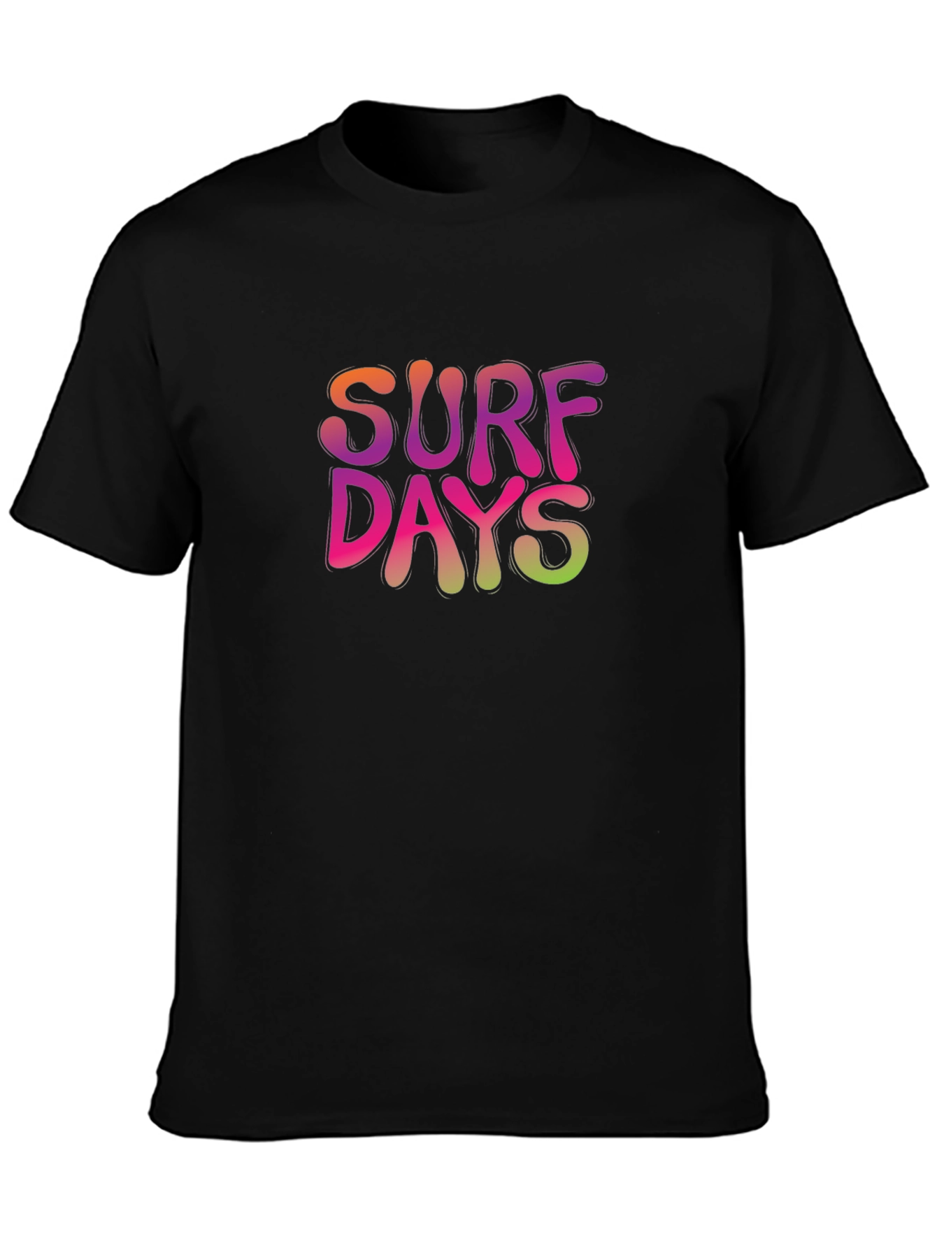 Black Surf Days Graphic Tee - Black Cotton T-Shirt view 3