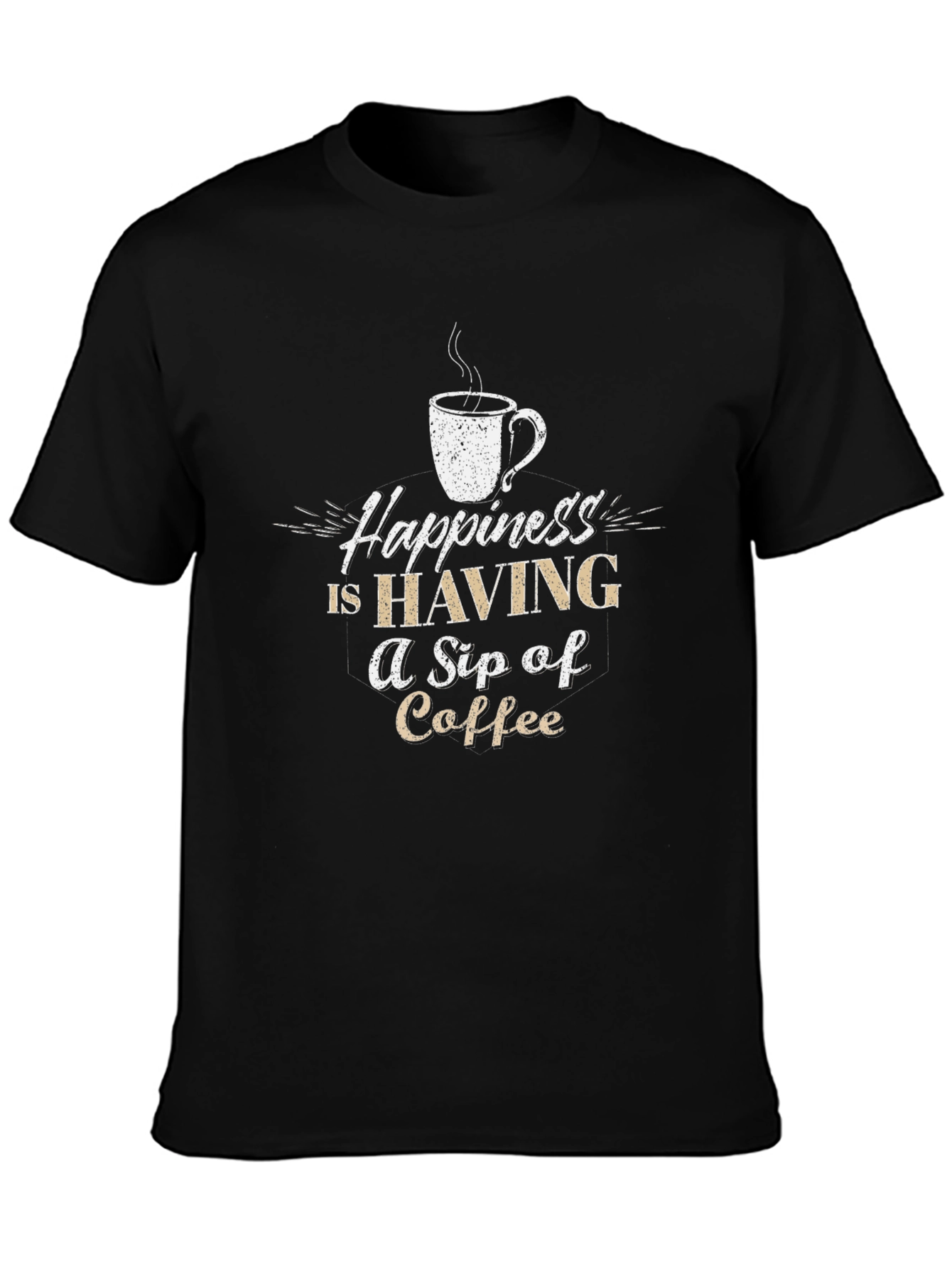 Black Coffee Lover Graphic Tee - Happiness Is A Sip view 3