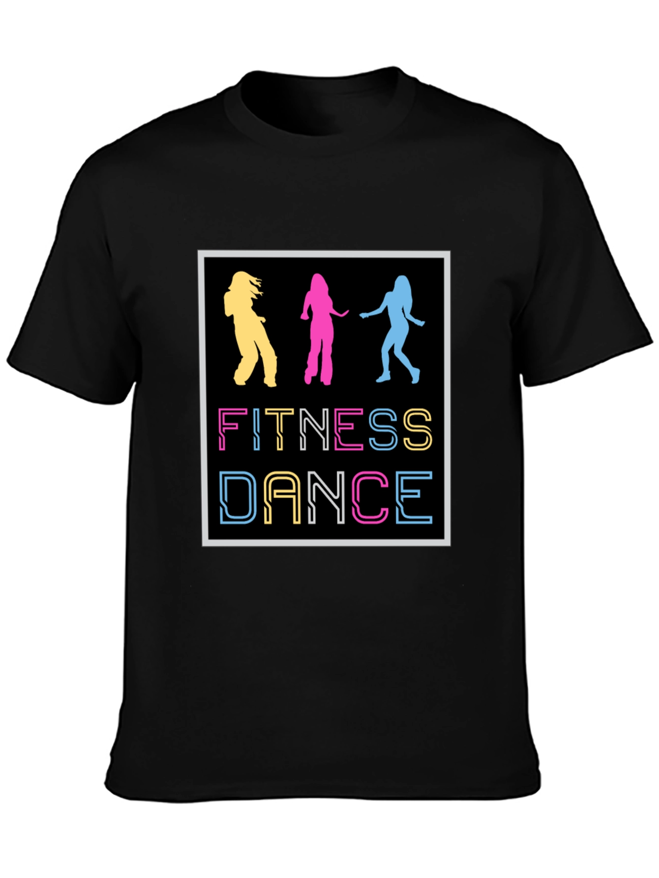 Black Fitness Dance Graphic T-Shirt view 3