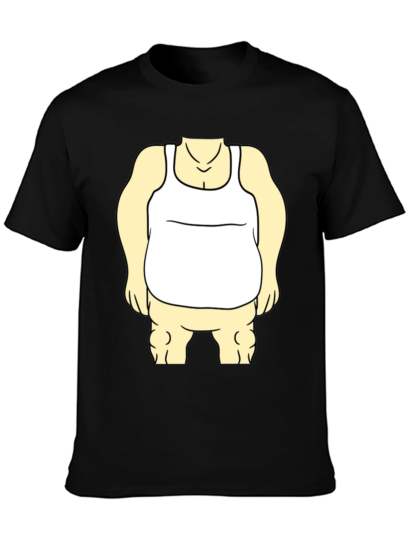 Black Funny Cartoon Character Graphic Black T-Shirt view 3