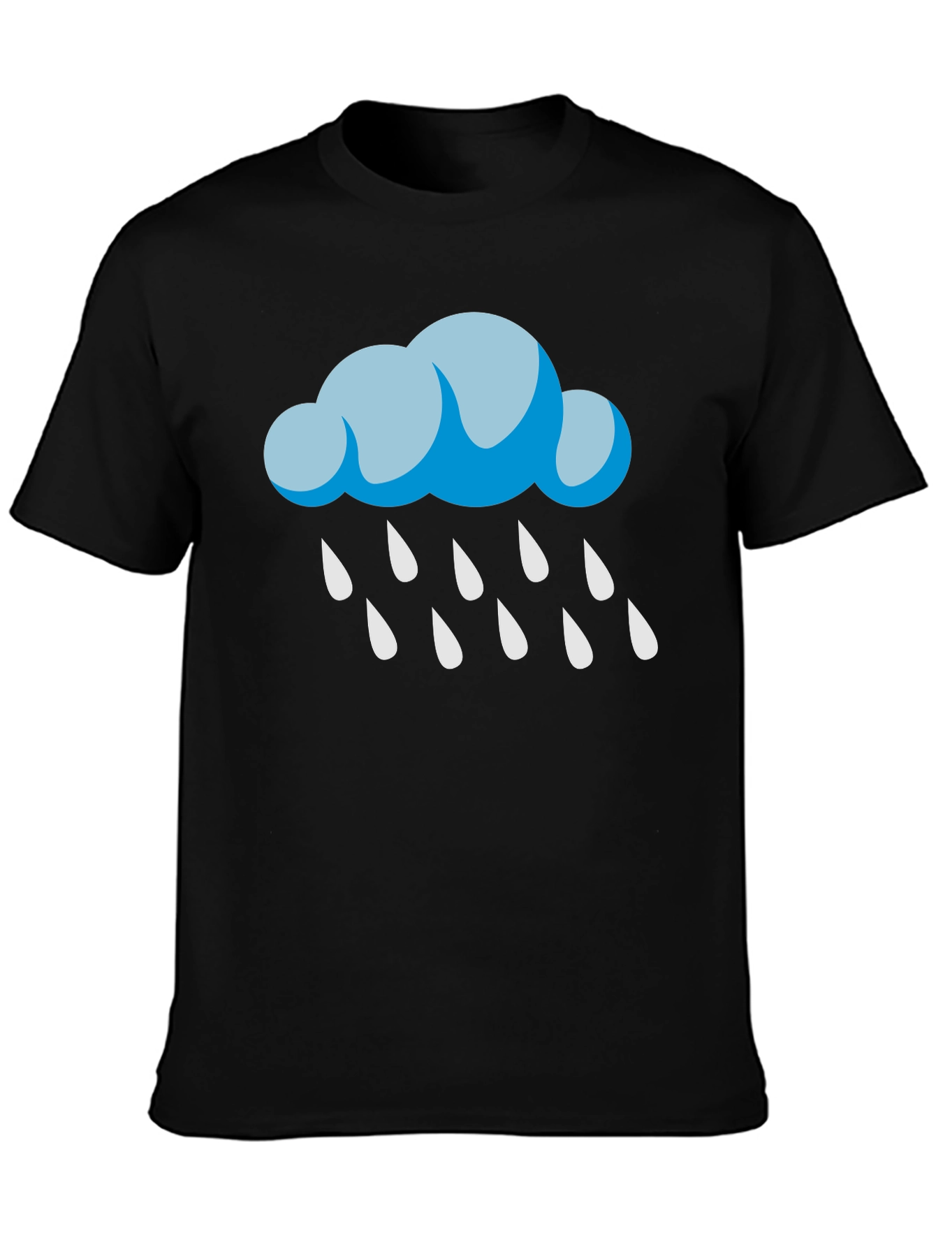 Black Rain Cloud Graphic T-Shirt - Black Cotton Tee view 3