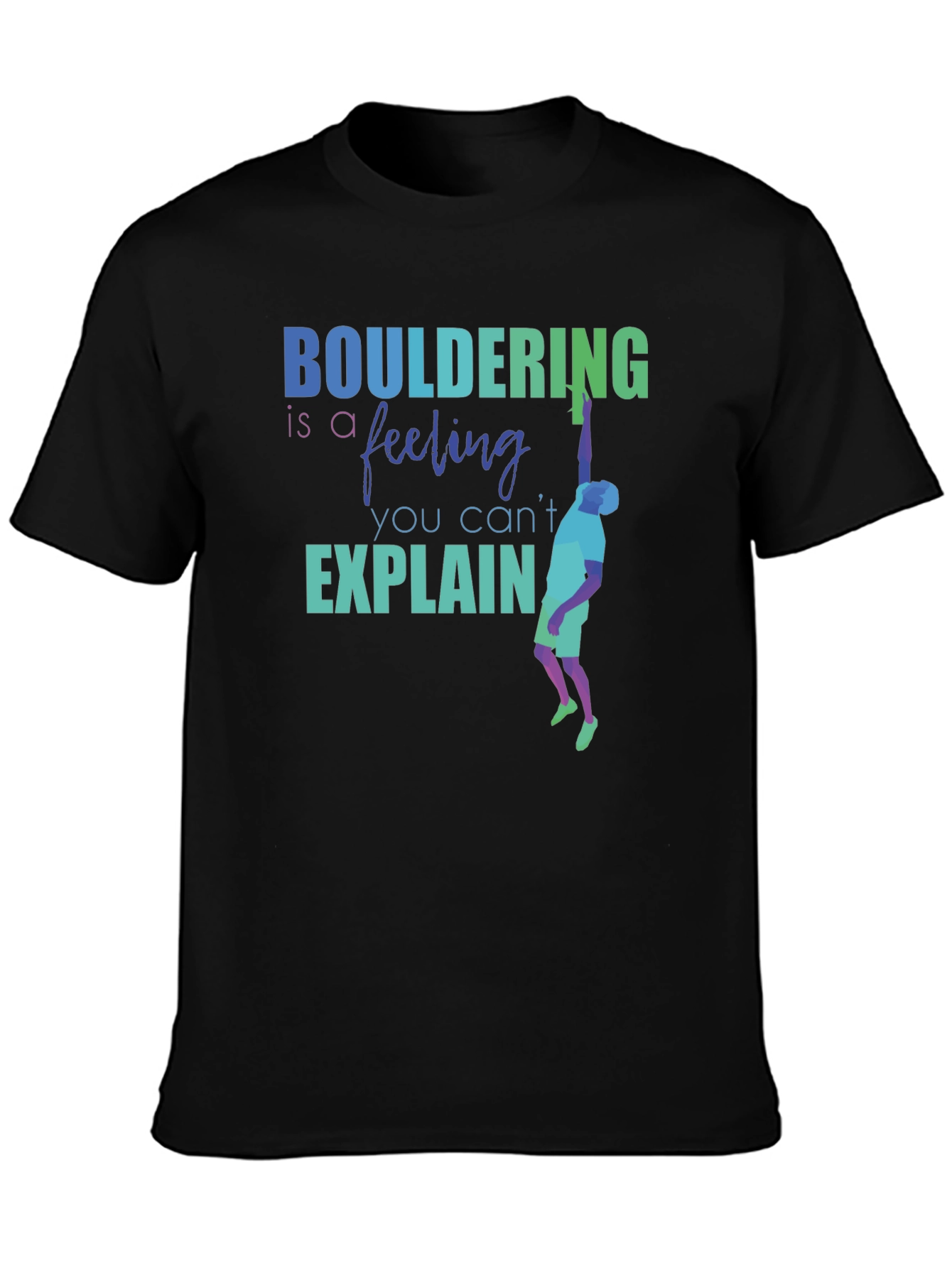Black Bouldering Feeling Graphic Tee | Rock Climbing Shirt view 3