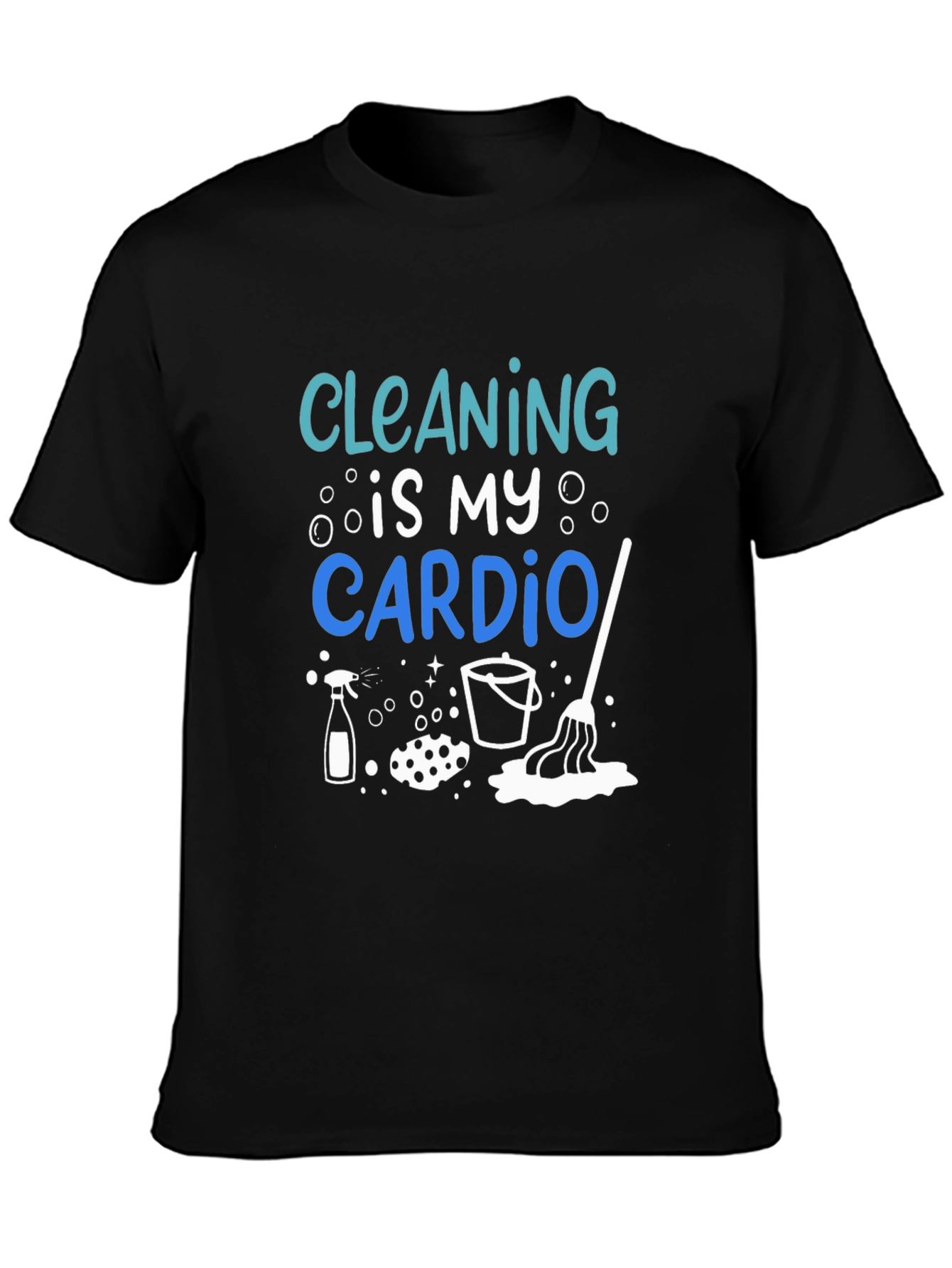 Black Cleaning is My Cardio T-Shirt view 3