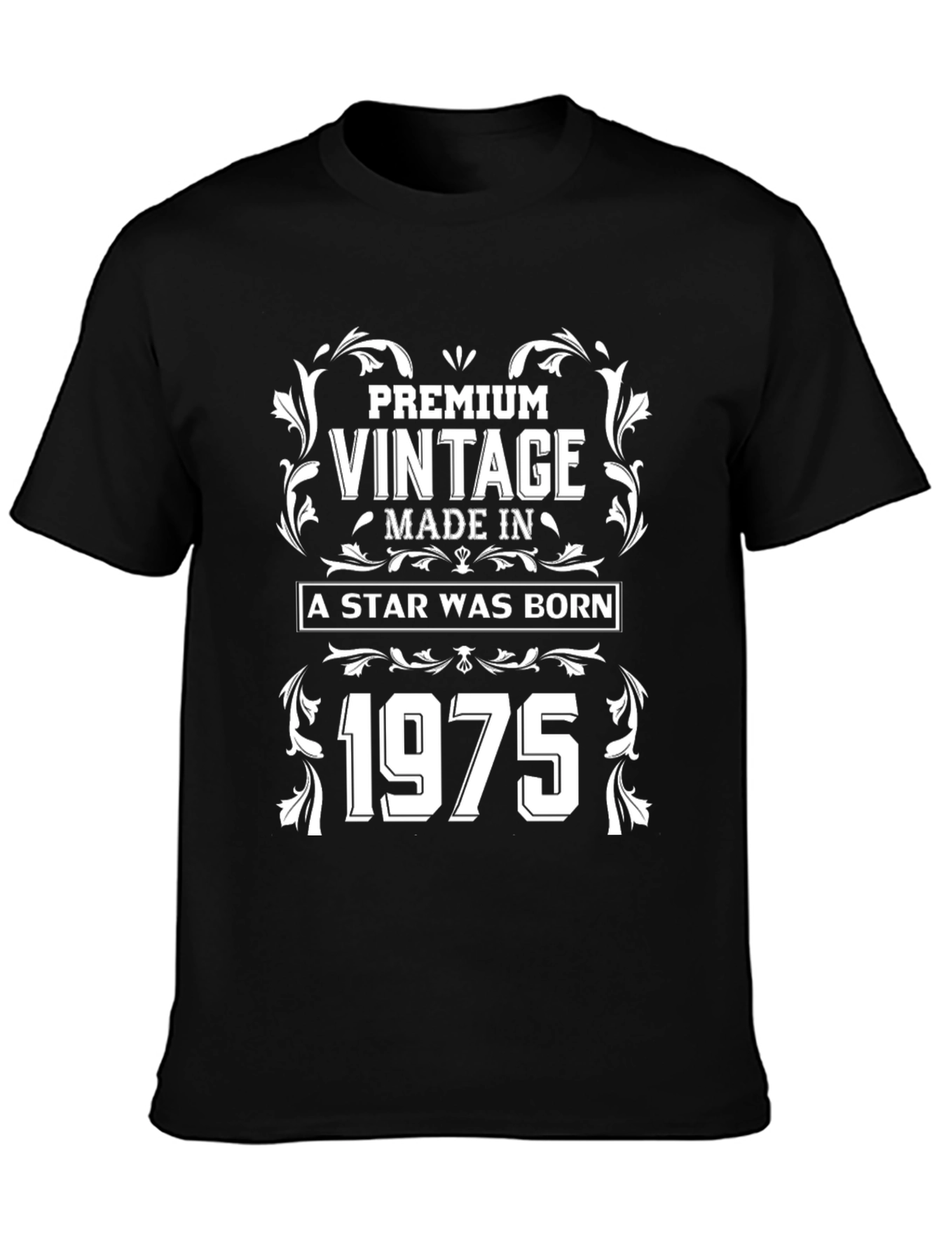 Black Premium Vintage 1975 T-Shirt view 3