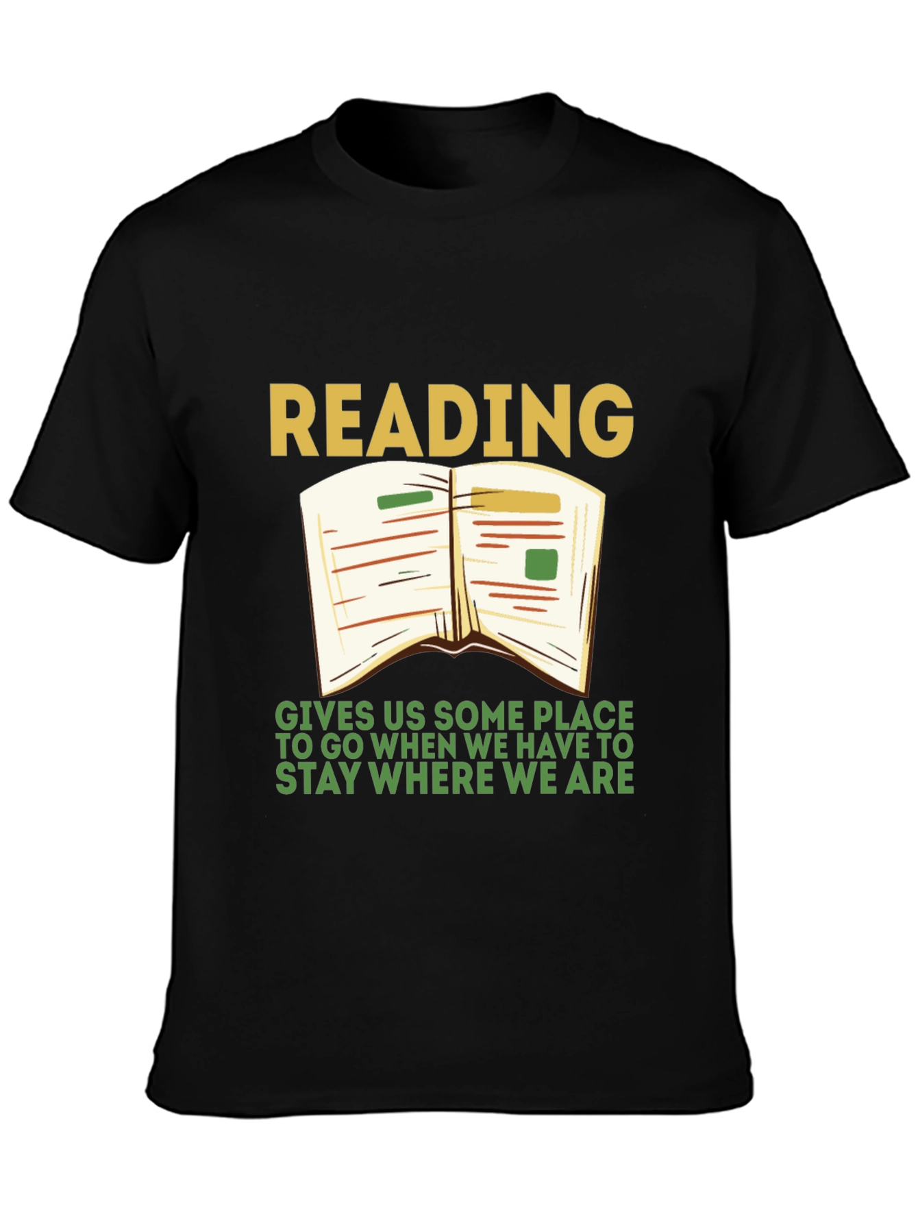 Black Reading T-Shirt: Gives Us Some Place To Go view 3