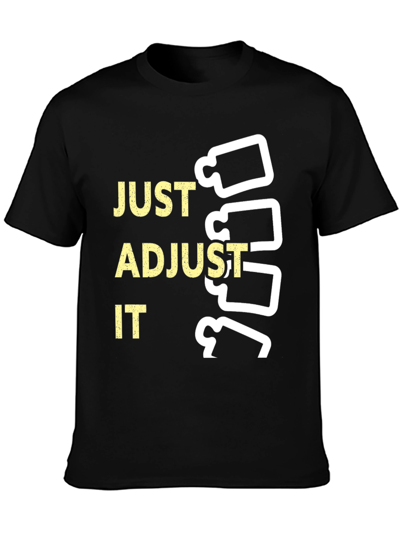 Black Just Adjust It Chiropractic T-Shirt view 3