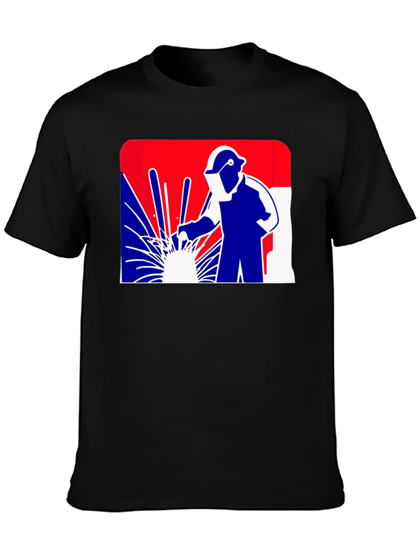 Black Welder Graphic T-Shirt - Patriotic Design view 3