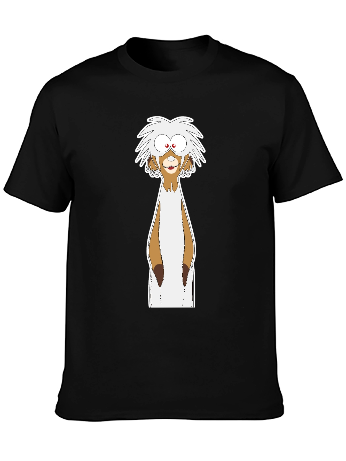 Black Cartoon Meerkat Graphic T-Shirt view 3